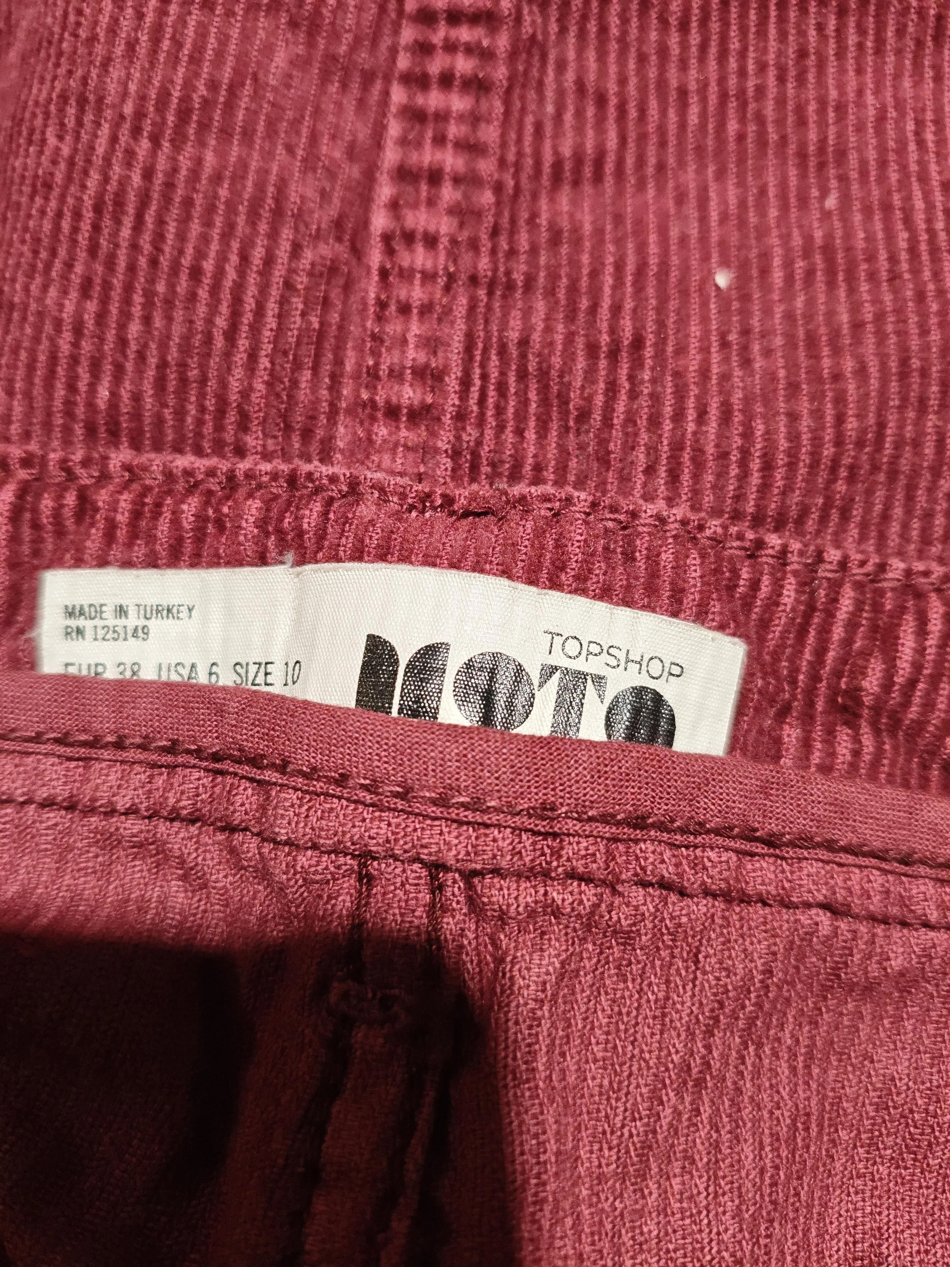 Topshop Women's Mini Skirt S Red 100% Cotton Short Mini - Image 5