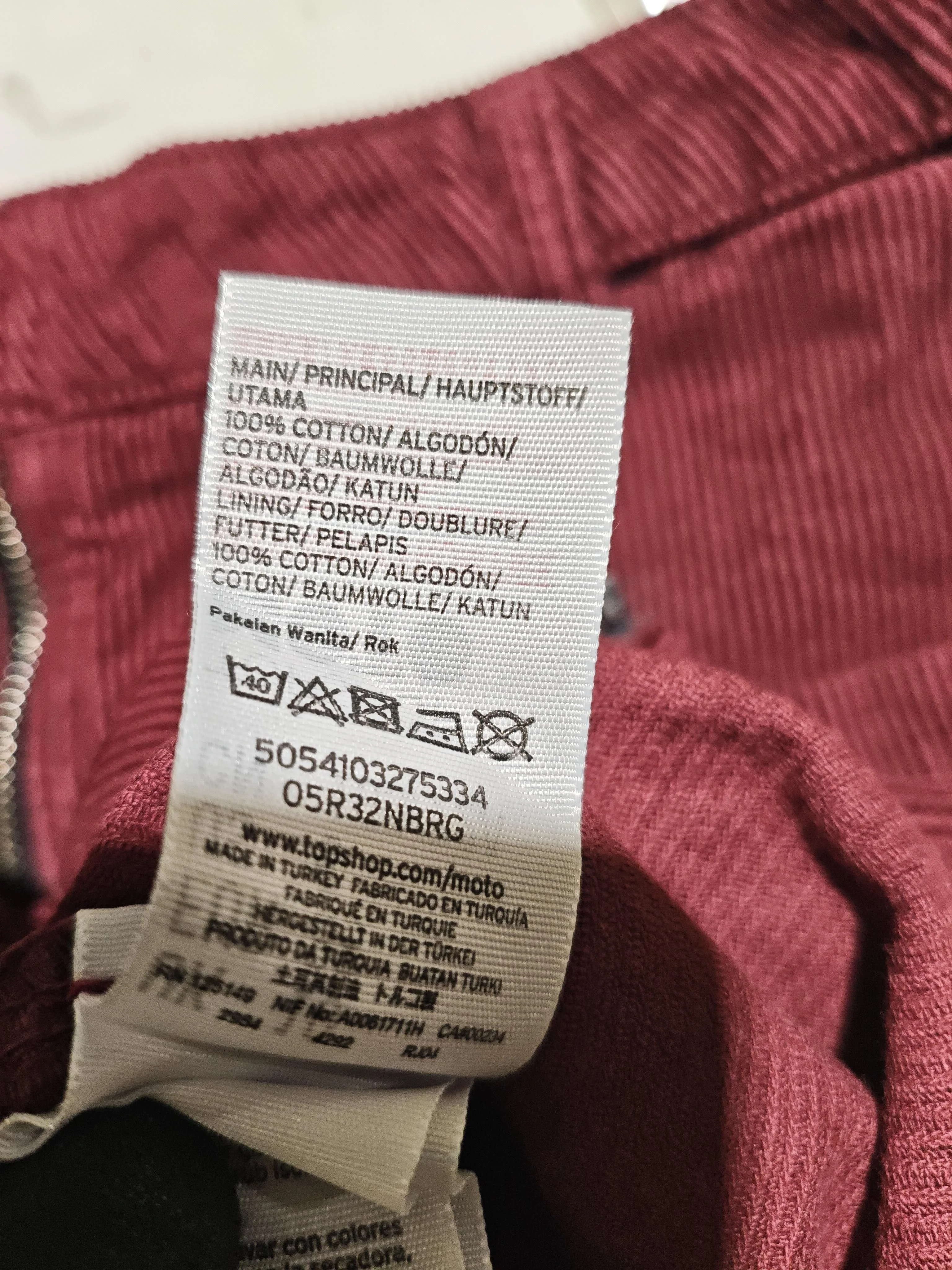 Topshop Women's Mini Skirt S Red 100% Cotton Short Mini - Image 6