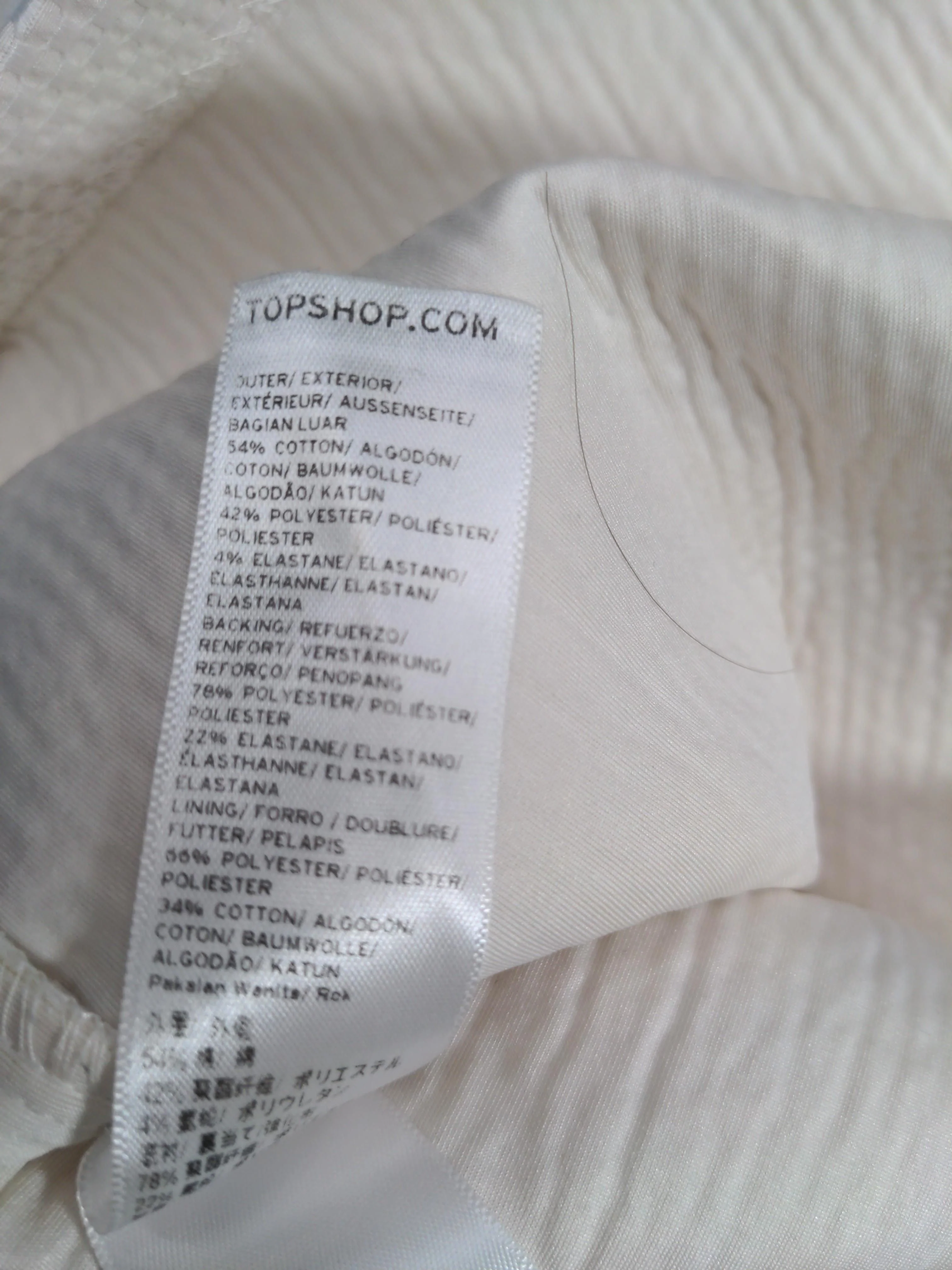 Topshop Women's Mini Skirt S White Cotton with Polyester, Elastane Short Mini - Image 6