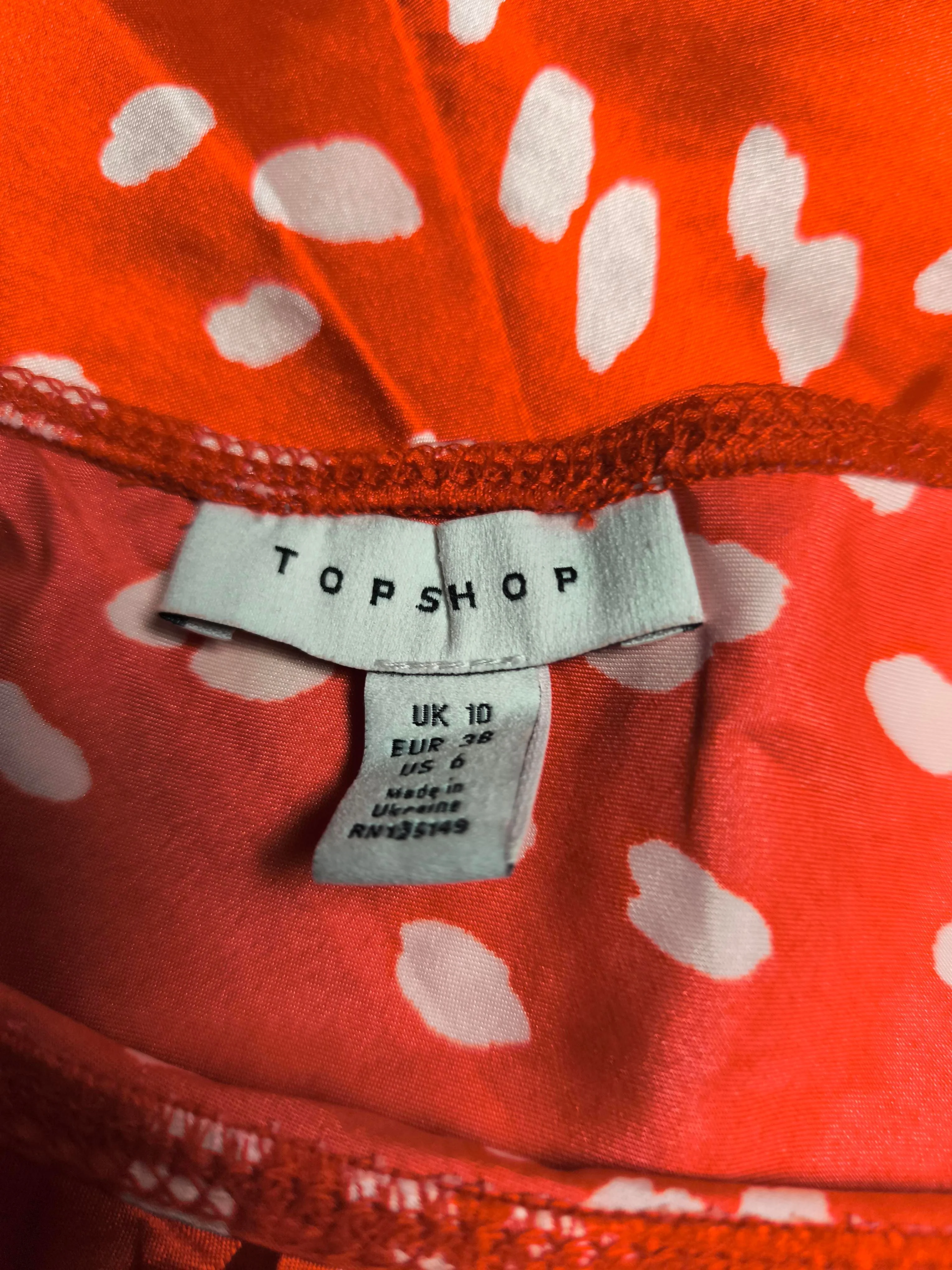 Topshop Women's Mini Skirt UK 10 Red Polkadot 100% Polyester Short Mini - Image 5