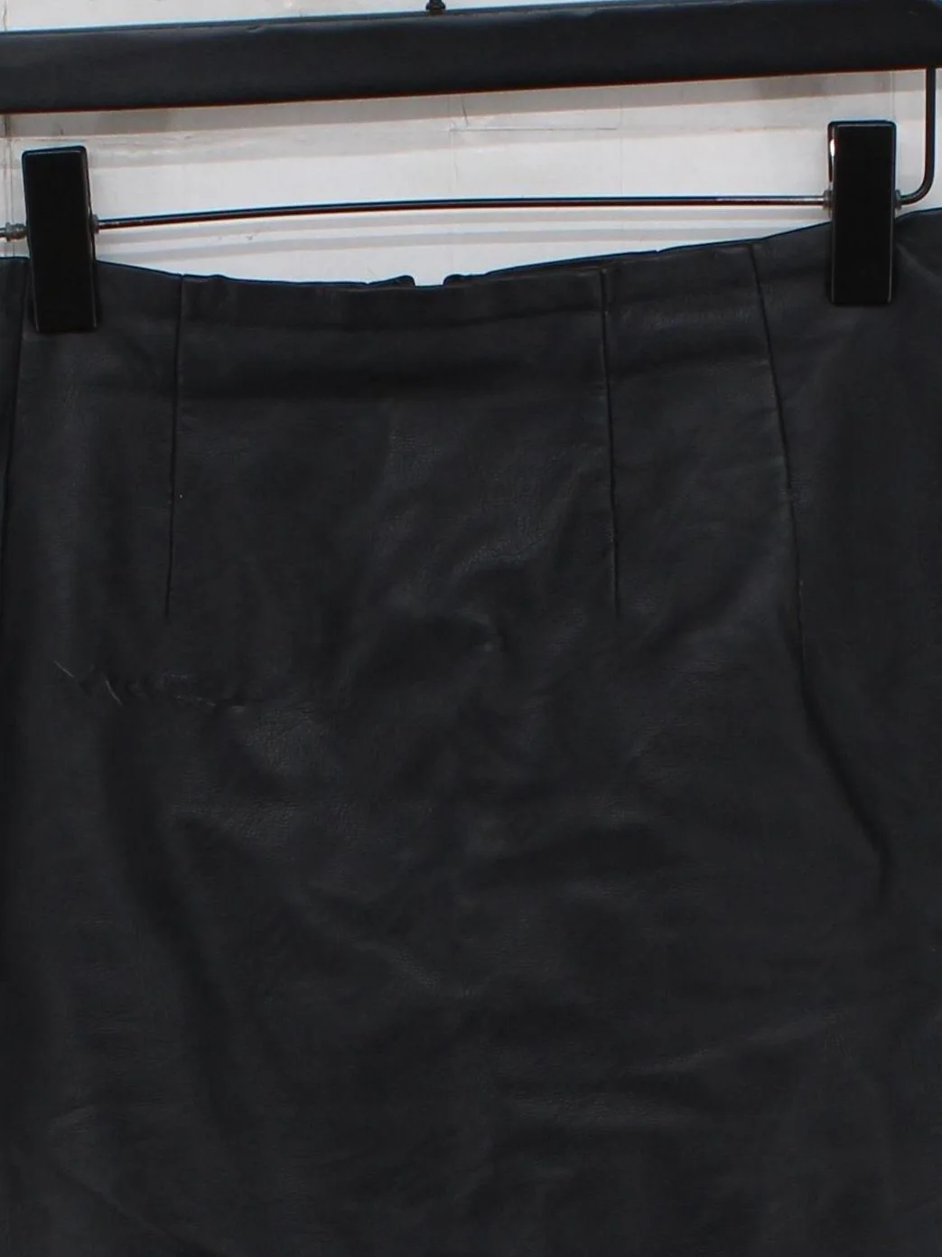 Topshop Women's Mini Skirt UK 12 Black Faux Leather with Polyester, Cotton Mini - Image 3