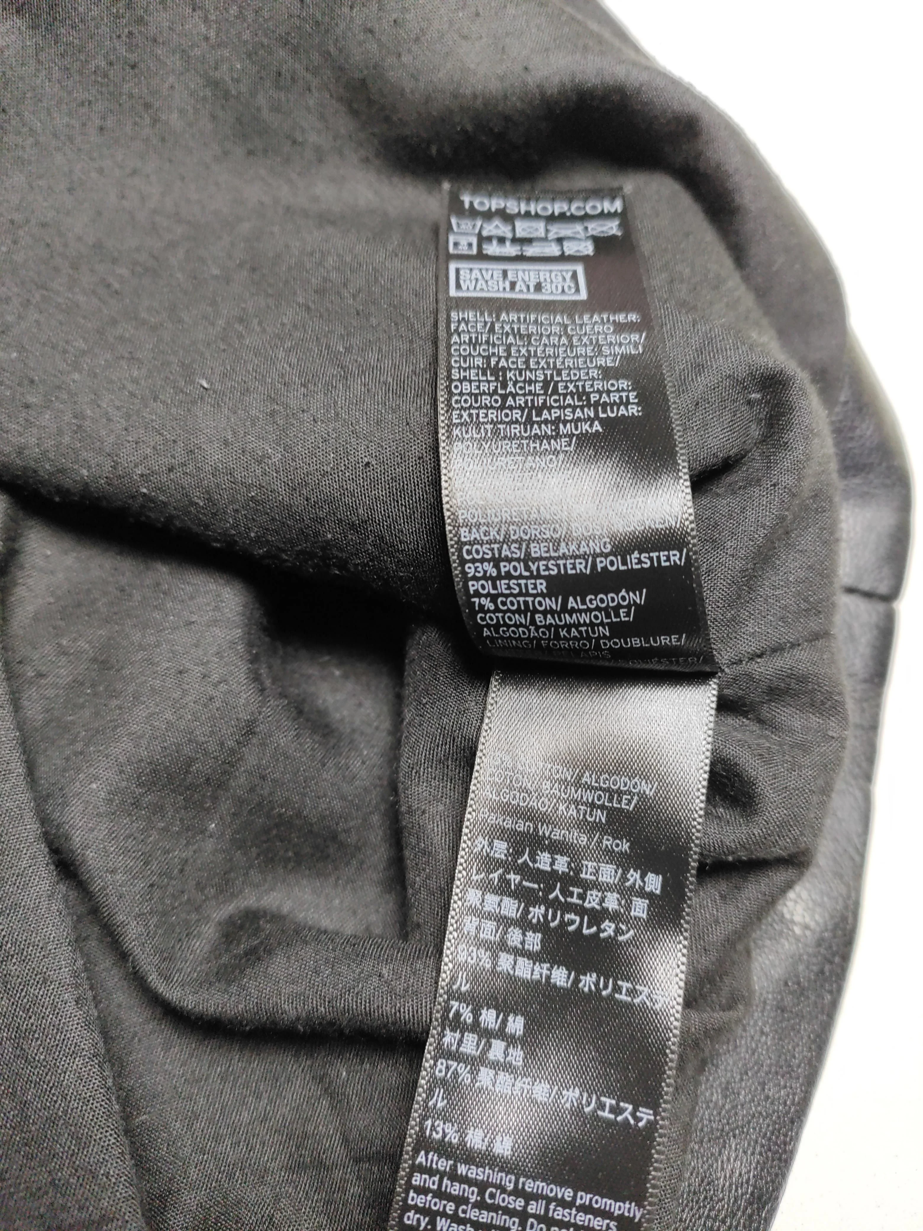 Topshop Women's Mini Skirt UK 12 Black Faux Leather with Polyester, Cotton Mini - Image 6