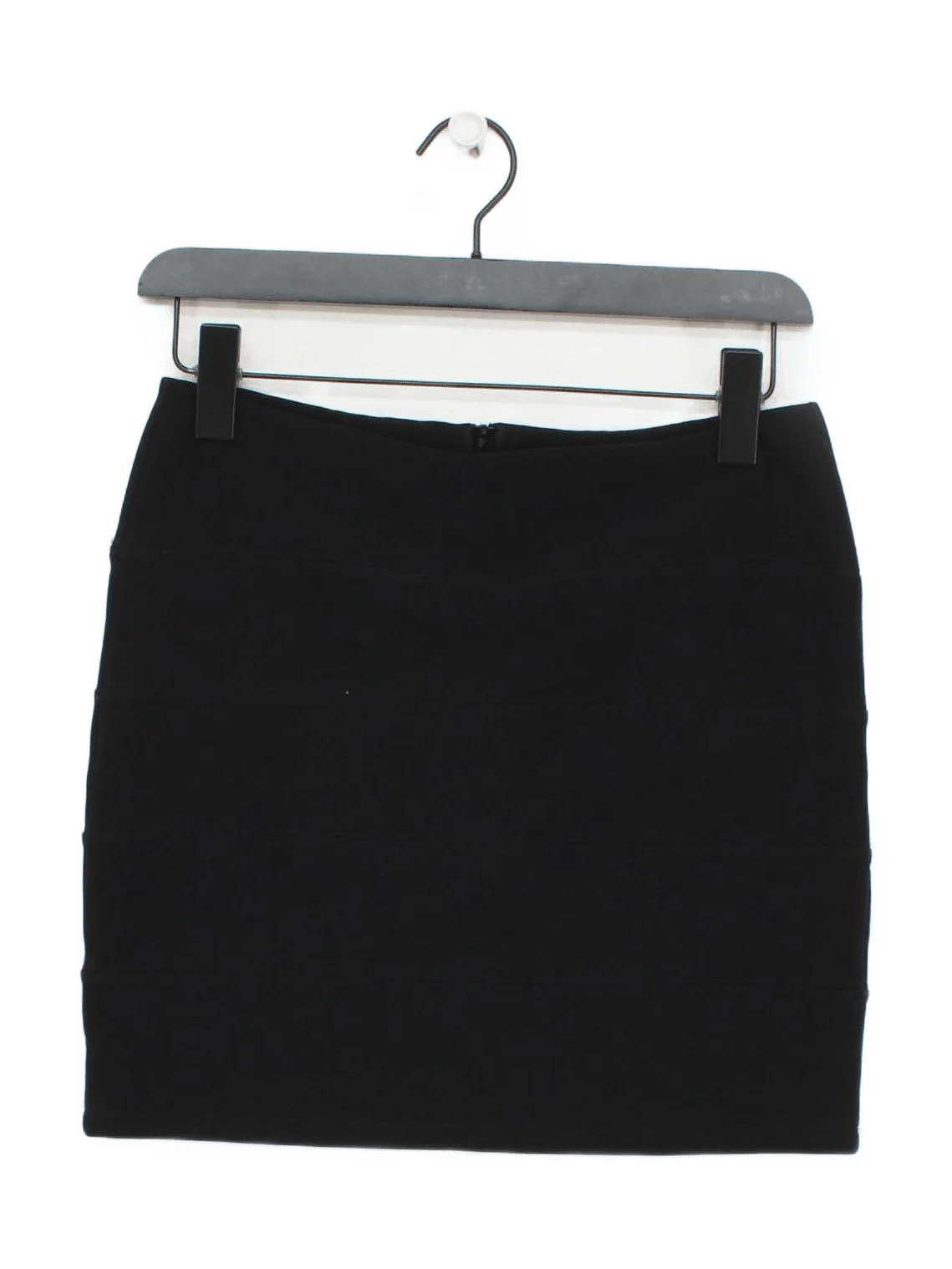 Topshop Women's Mini Skirt UK 12 Black Polyester with Elastane Short Mini