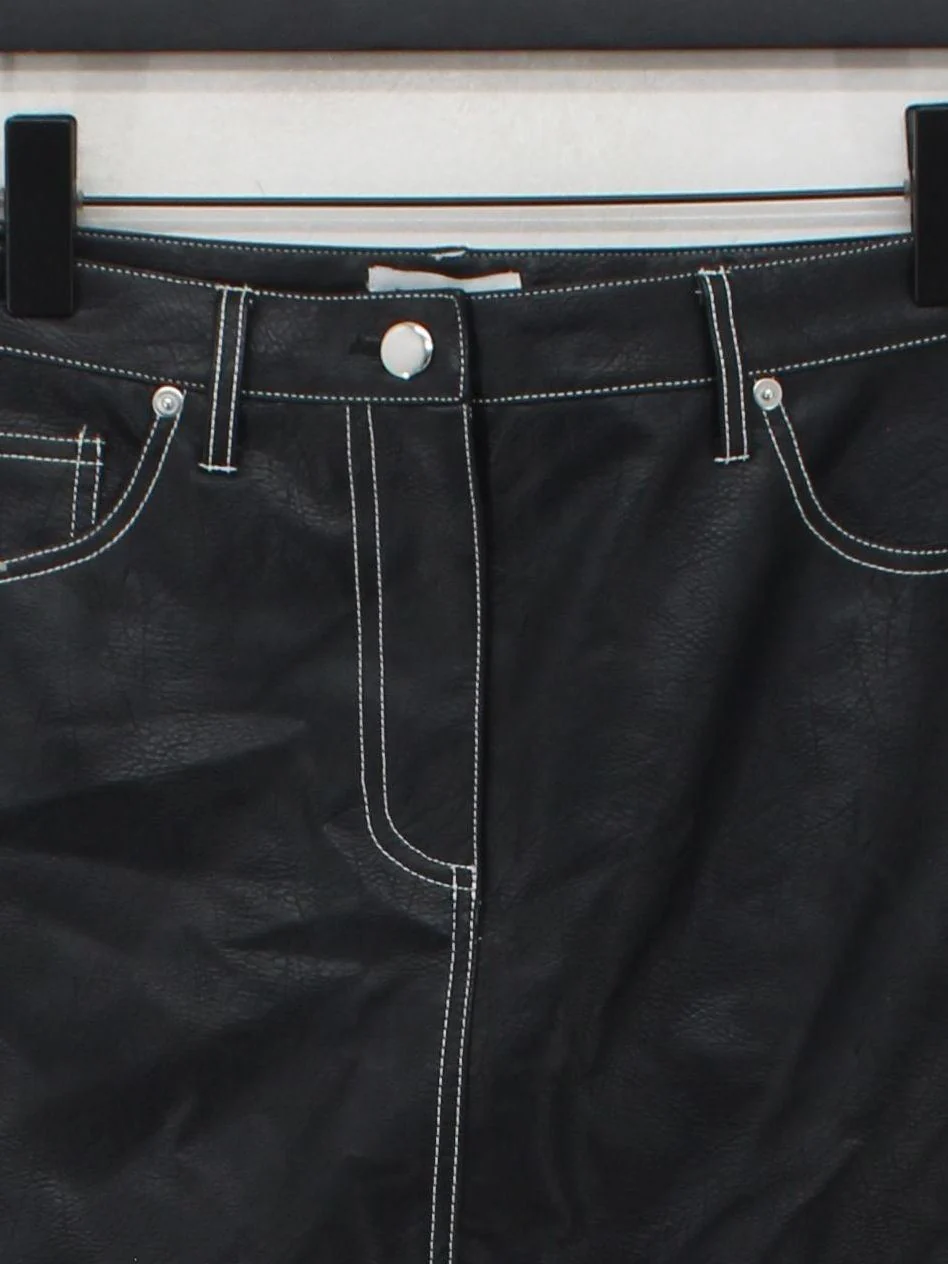 Topshop Women's Mini Skirt UK 12 Black Polyester with Other Short Mini - Image 3