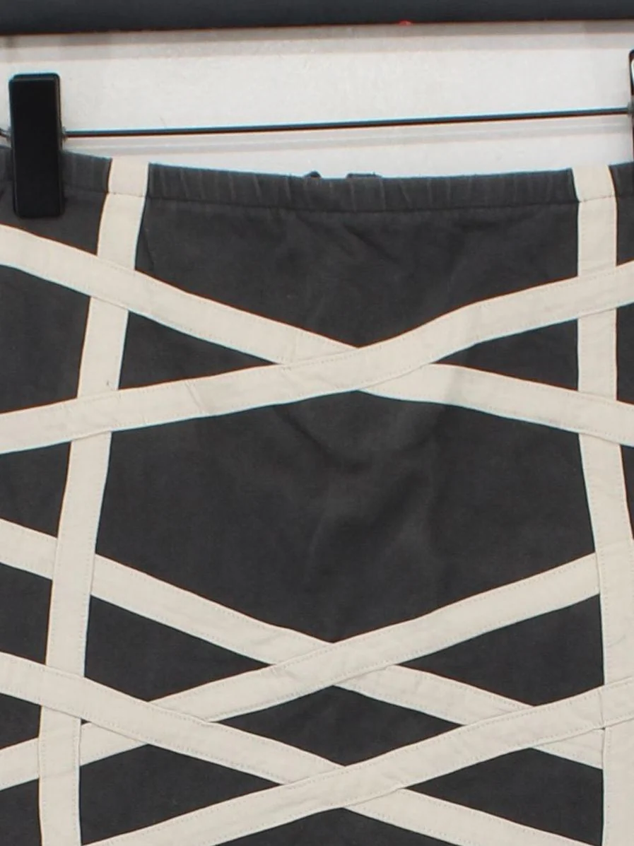 Topshop Women's Mini Skirt UK 12 Grey Geometric Cotton with Elastane Short Mini - Image 3