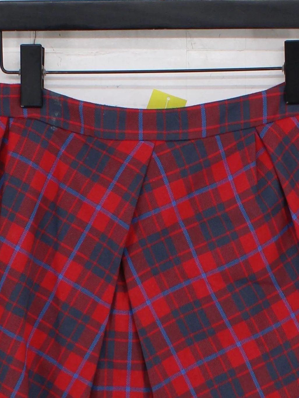 Topshop Women's Mini Skirt UK 12 Red Checkered Polyester with Viscose Short Mini - Image 3