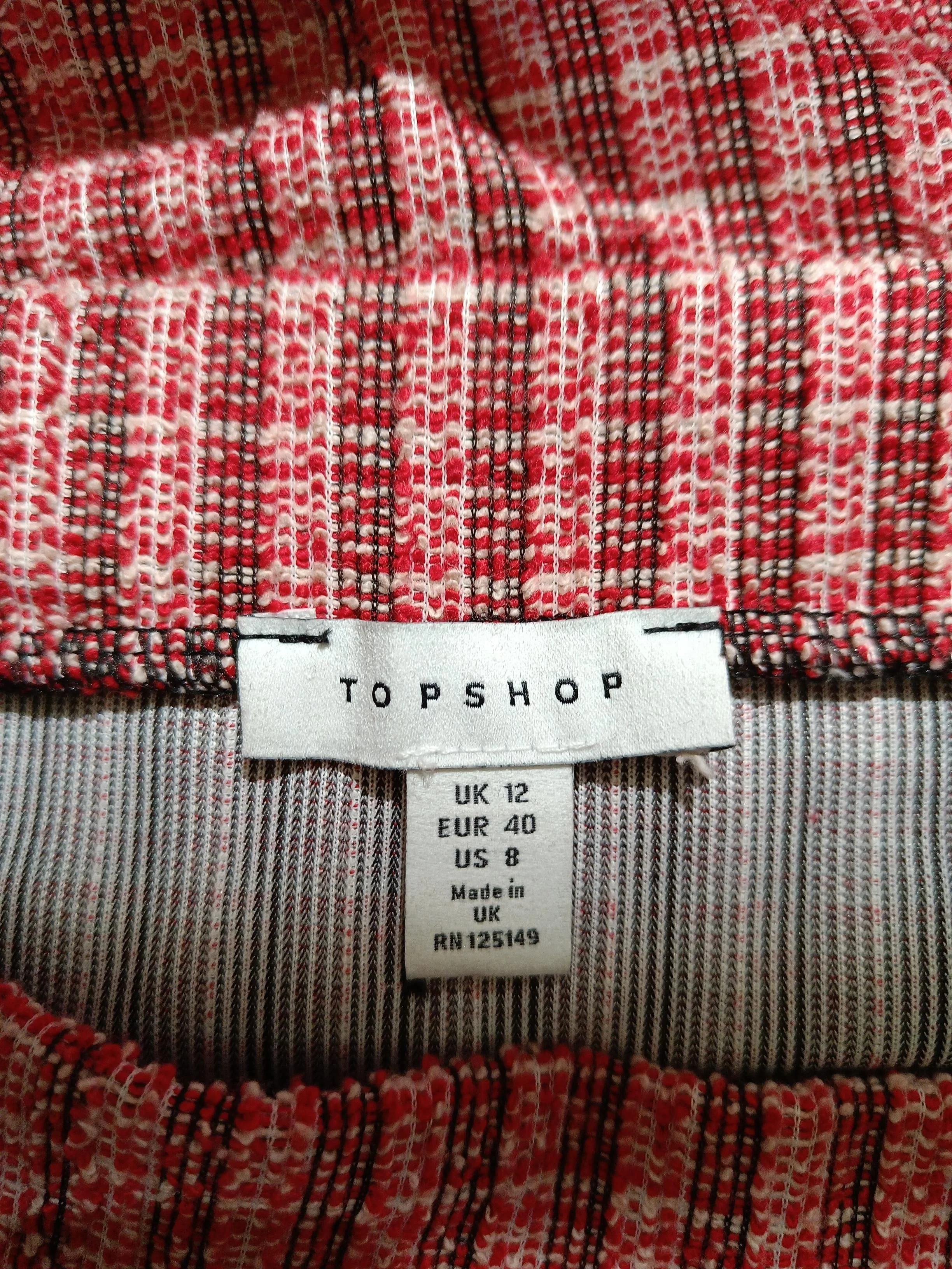 Topshop Women's Mini Skirt UK 12 Red Polyester with Cotton, Acrylic Mini - Image 5