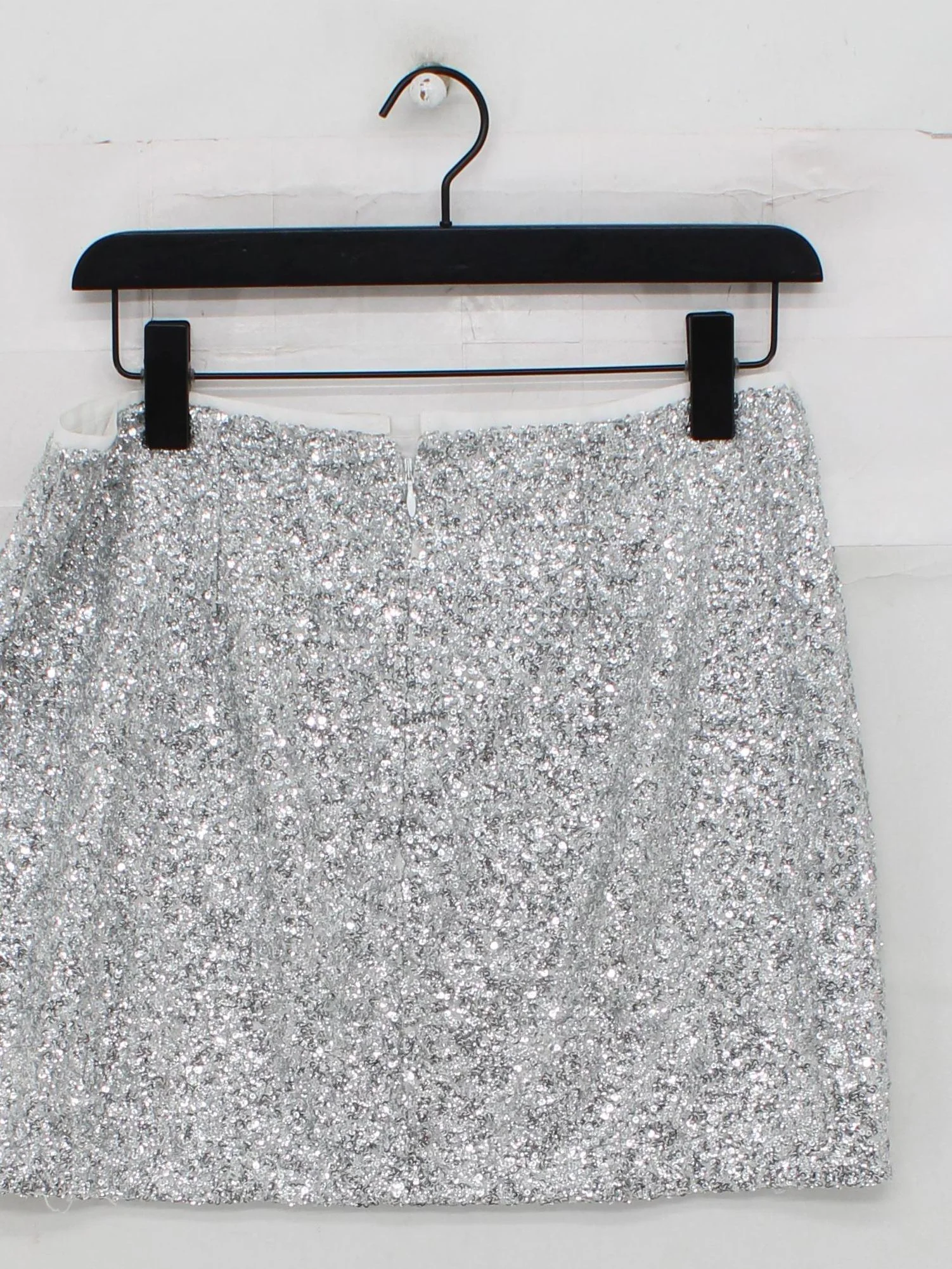 Topshop Women's Mini Skirt UK 12 Silver 100% Polyester Short Mini - Image 2