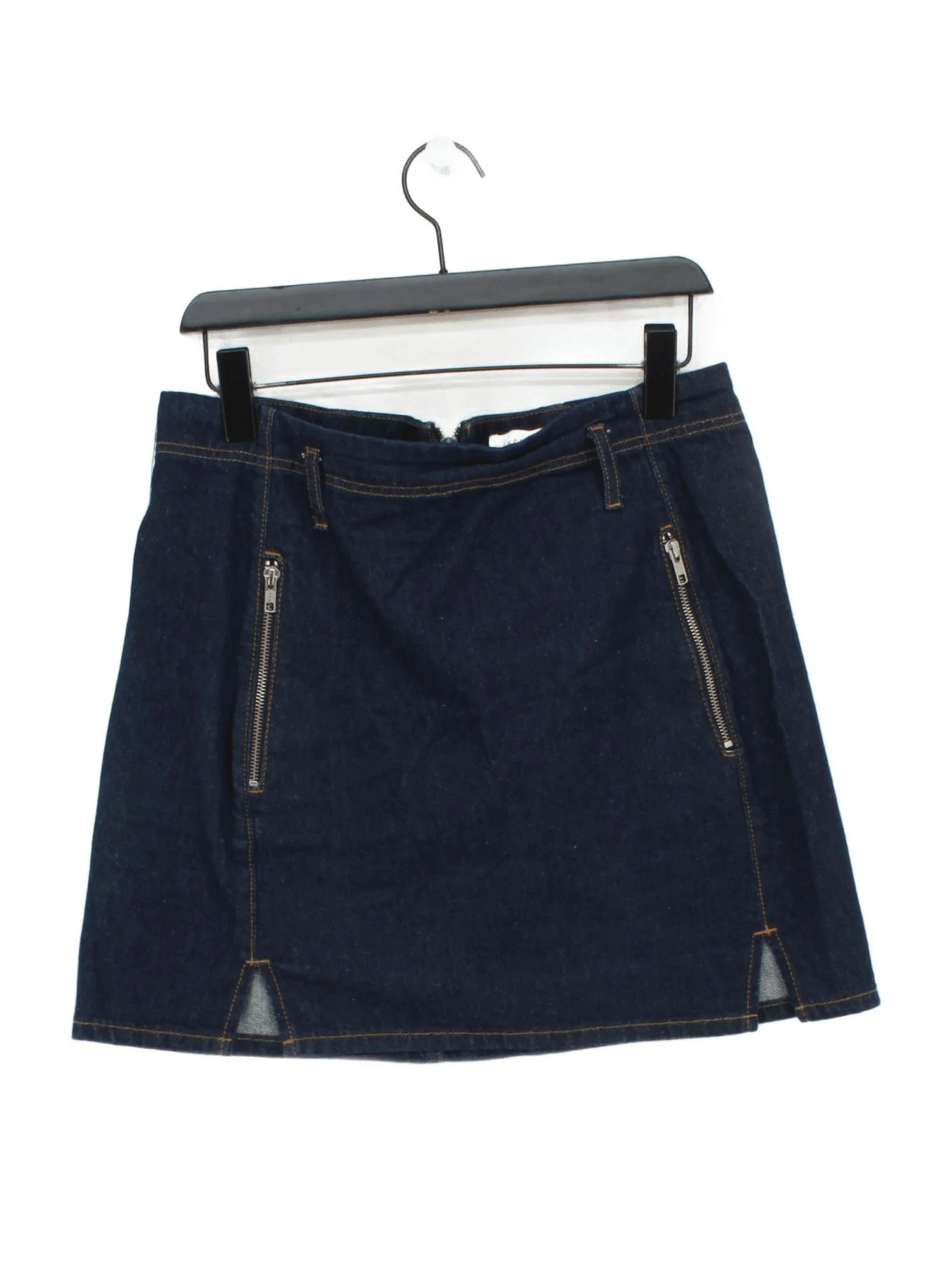 Topshop Women's Mini Skirt UK 14 Blue 100% Cotton Short Mini