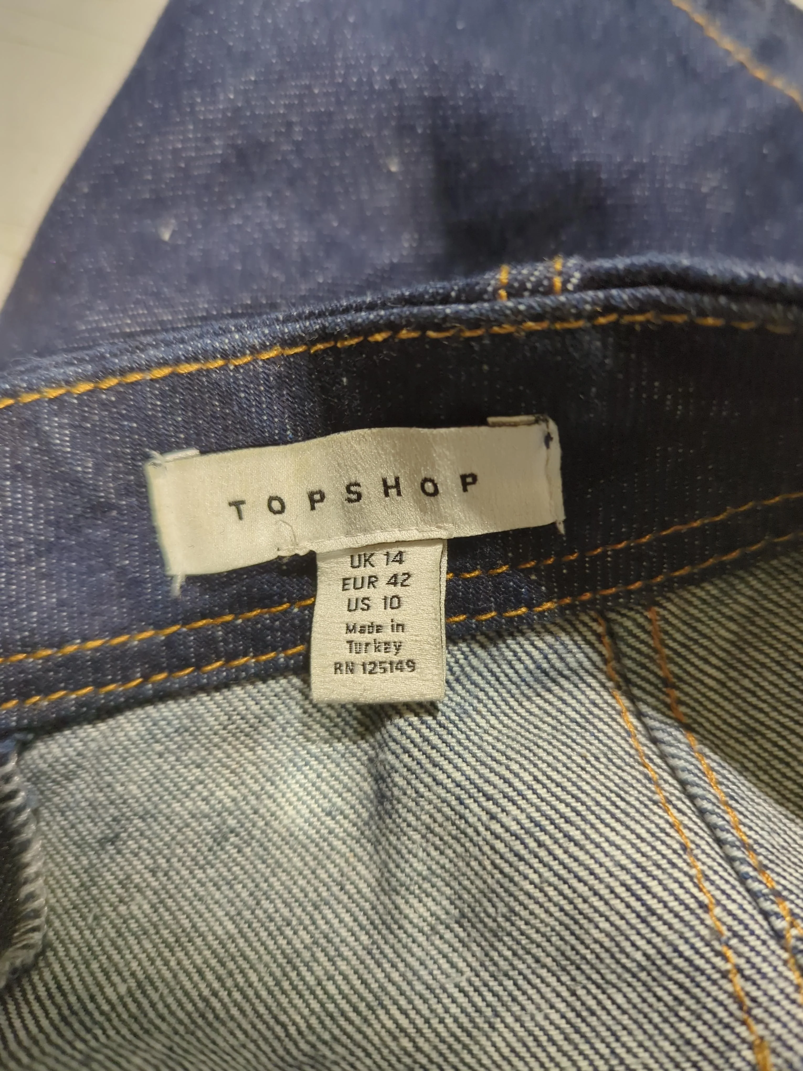 Topshop Women's Mini Skirt UK 14 Blue 100% Cotton Short Mini - Image 5