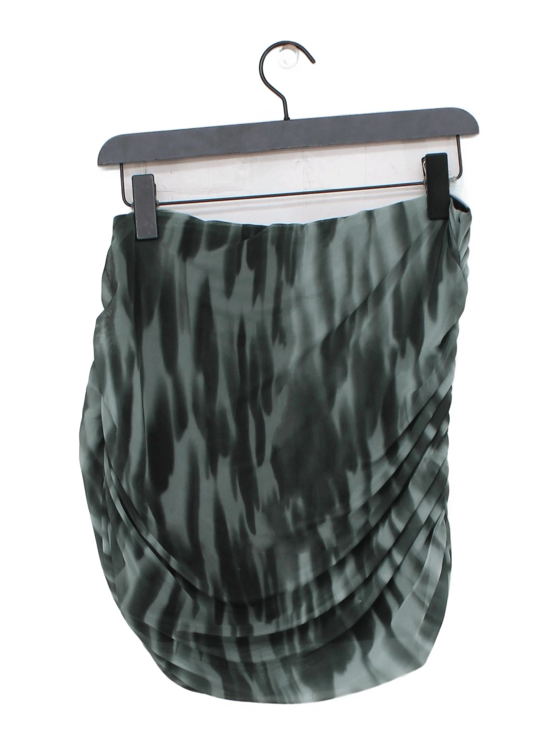 Topshop Women's Mini Skirt UK 14 Green Polyester with Elastane Short Mini