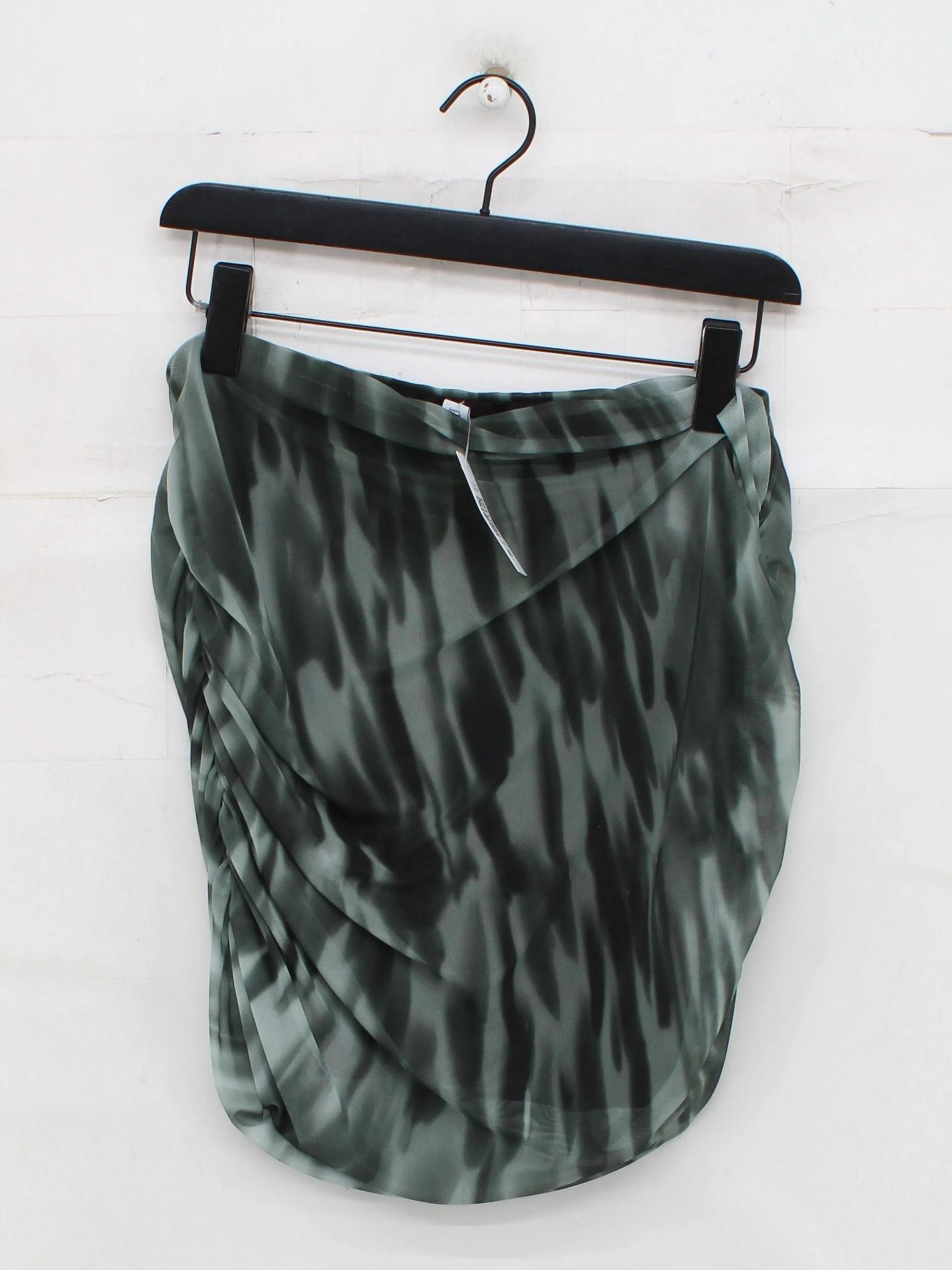 Topshop Women's Mini Skirt UK 14 Green Polyester with Elastane Short Mini - Image 2