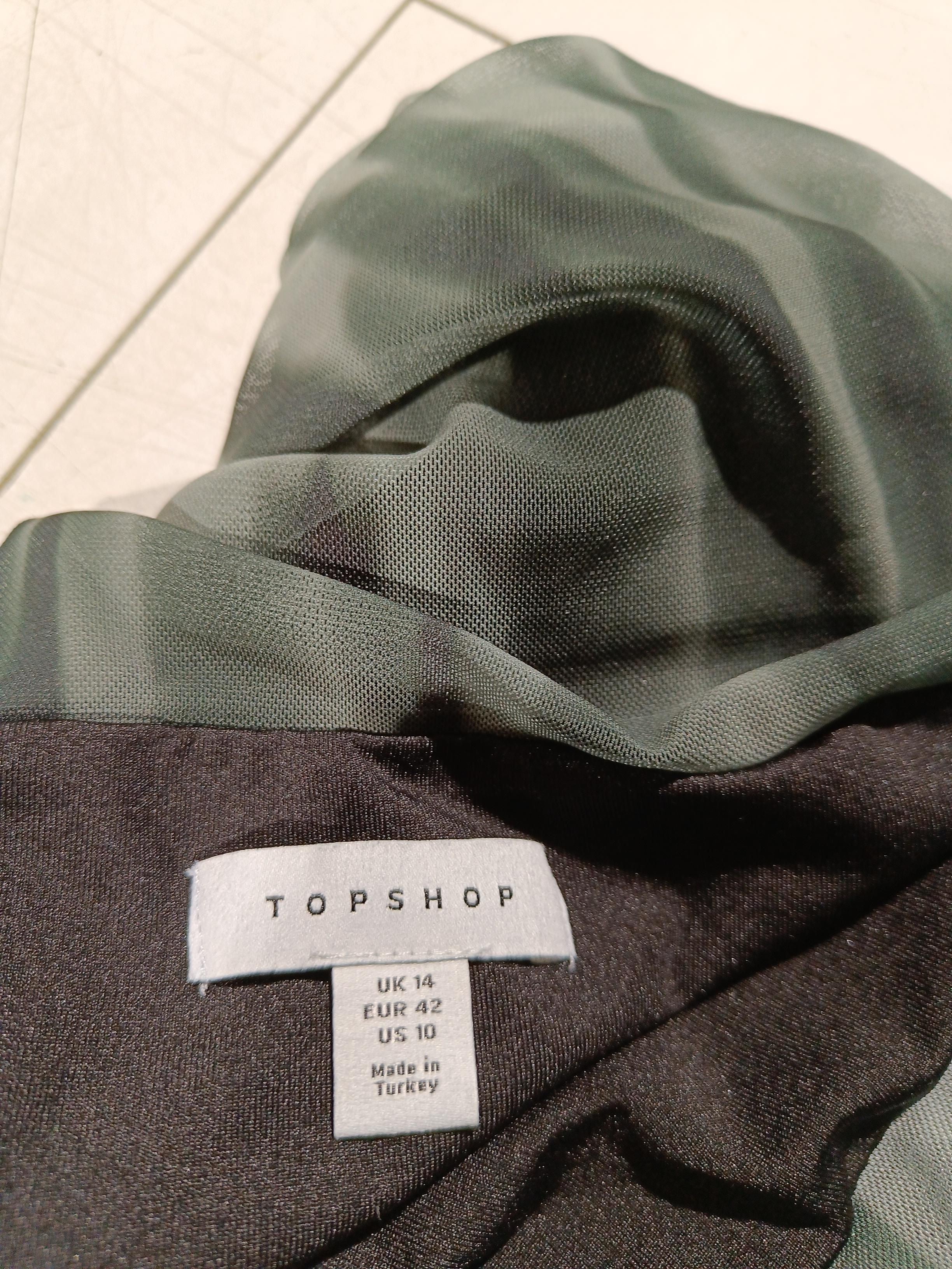 Topshop Women's Mini Skirt UK 14 Green Polyester with Elastane Short Mini - Image 5