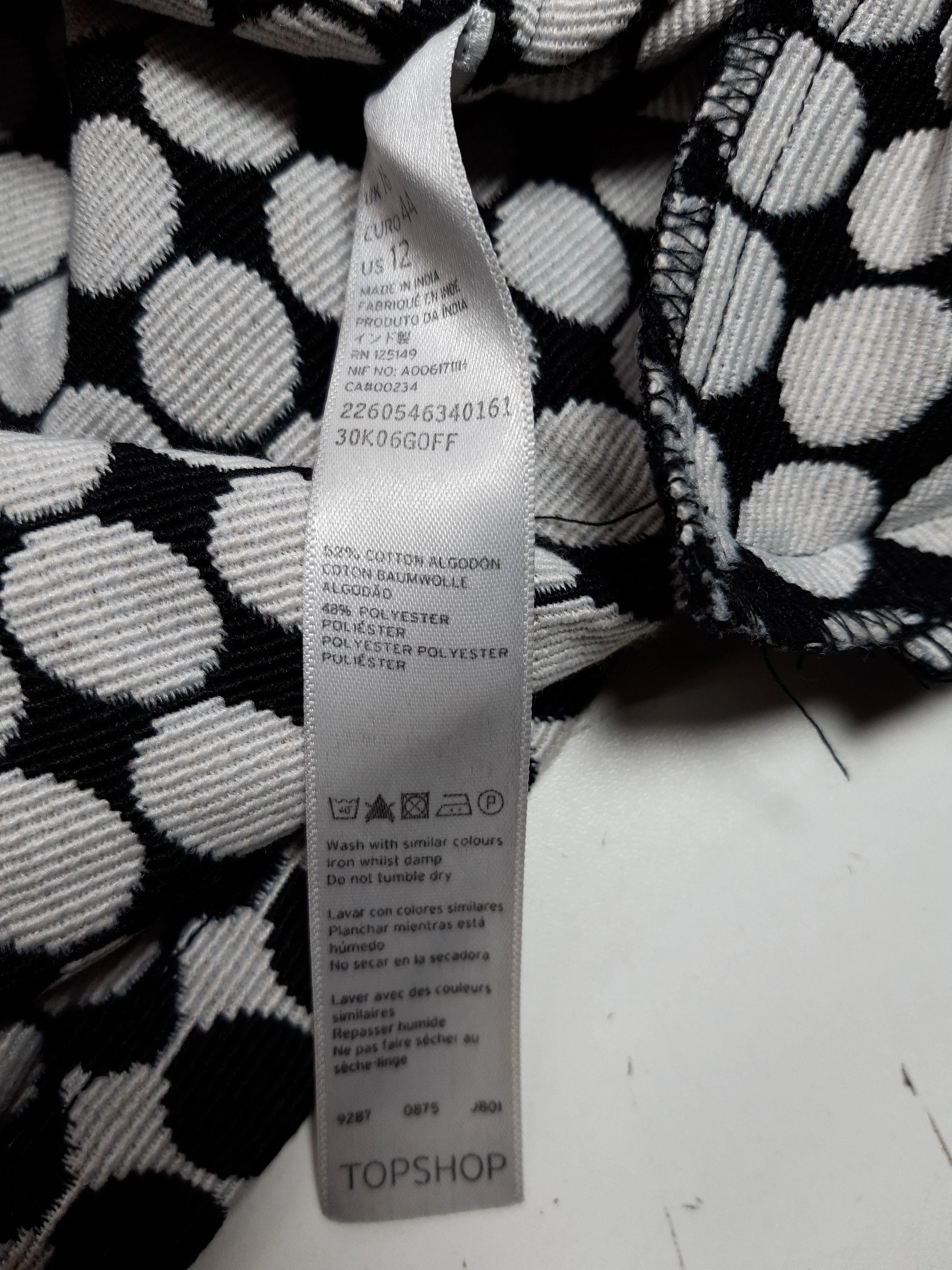 Topshop Women's Mini Skirt UK 16 Multi Polkadot Cotton with Polyester Short Mini - Image 6