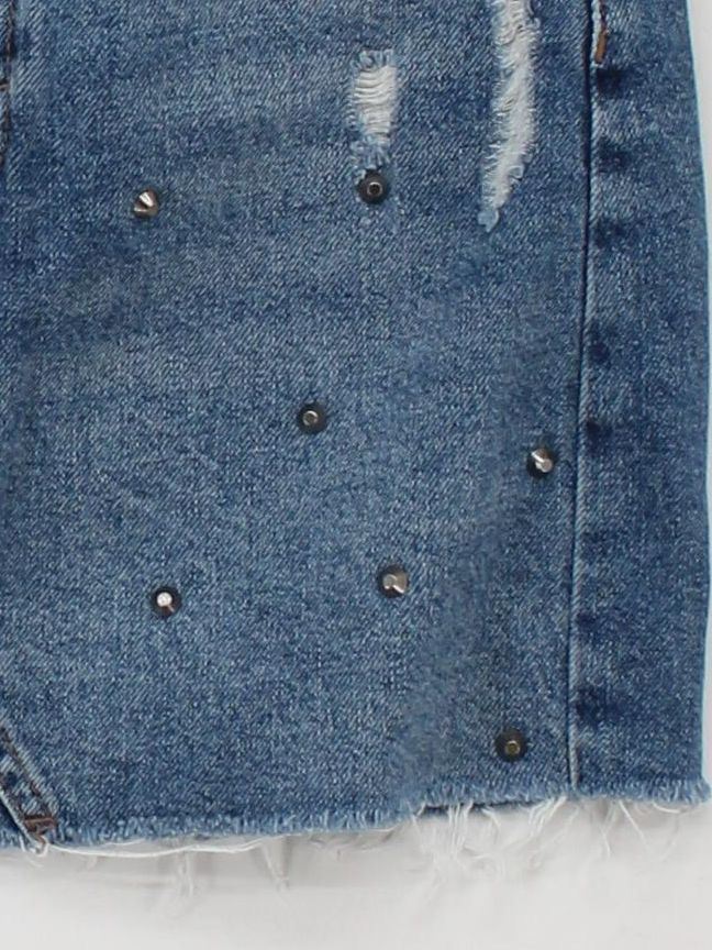Topshop Women's Mini Skirt UK 6 Blue 100% Cotton Short Mini - Image 4