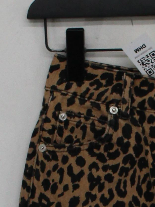 Topshop Women's Mini Skirt UK 6 Brown Animal Print 100% Cotton Short Mini - Image 4