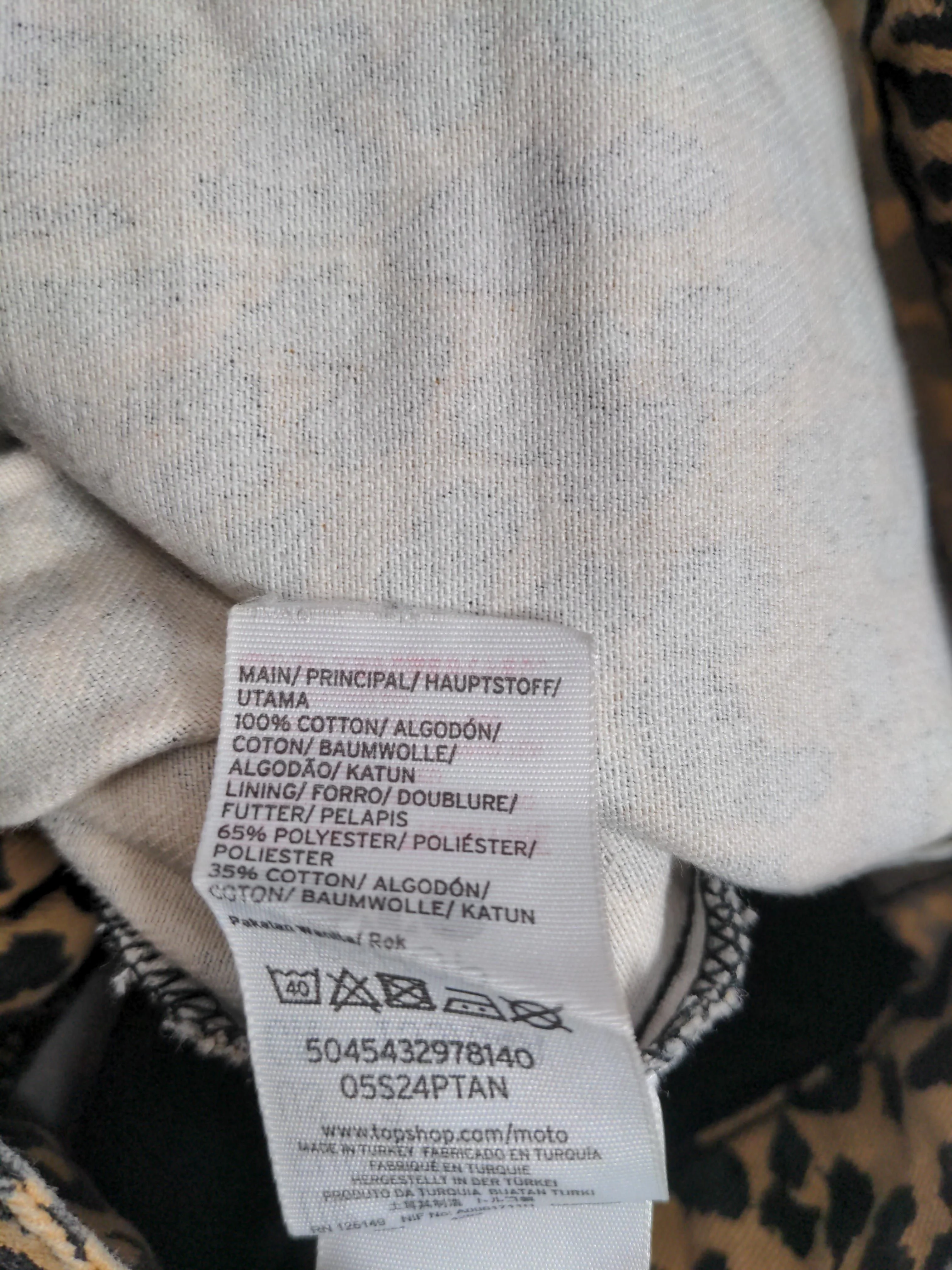 Topshop Women's Mini Skirt UK 6 Brown Animal Print 100% Cotton Short Mini - Image 6