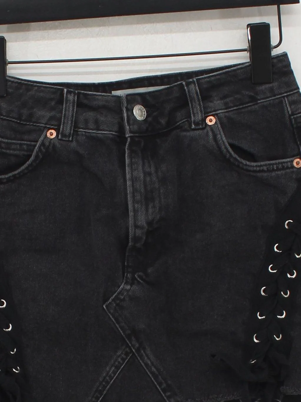 Topshop Women's Mini Skirt UK 8 Black 100% Cotton Short Mini - Image 3
