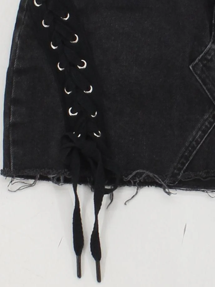 Topshop Women's Mini Skirt UK 8 Black 100% Cotton Short Mini - Image 4