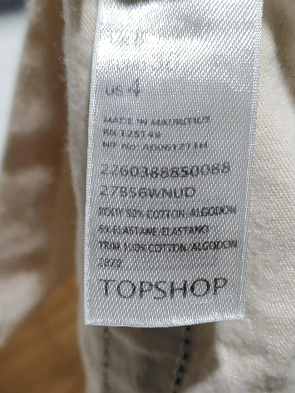 Topshop Women's Mini Skirt UK 8 Cream Geometric Cotton with Elastane Short Mini - Image 6