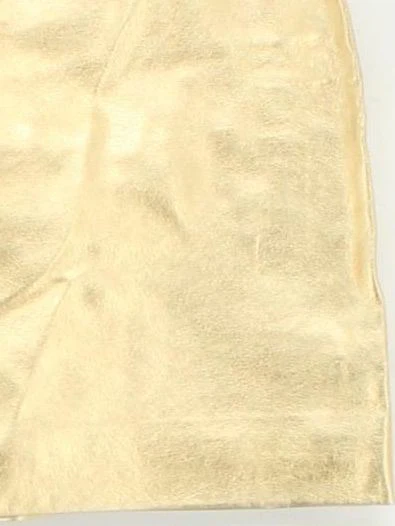 Topshop Women's Mini Skirt UK 8 Gold Faux Leather with Viscose, Polyester Mini - Image 4