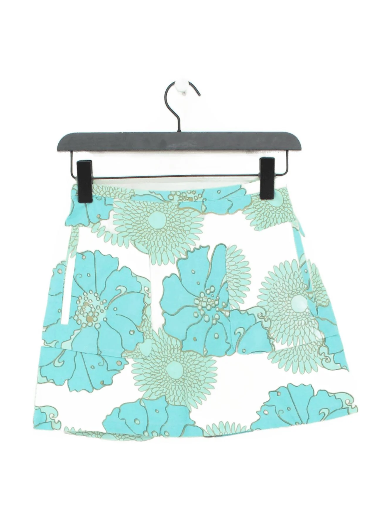 Topshop Women's Mini Skirt UK 8 White Floral 100% Other Short Mini