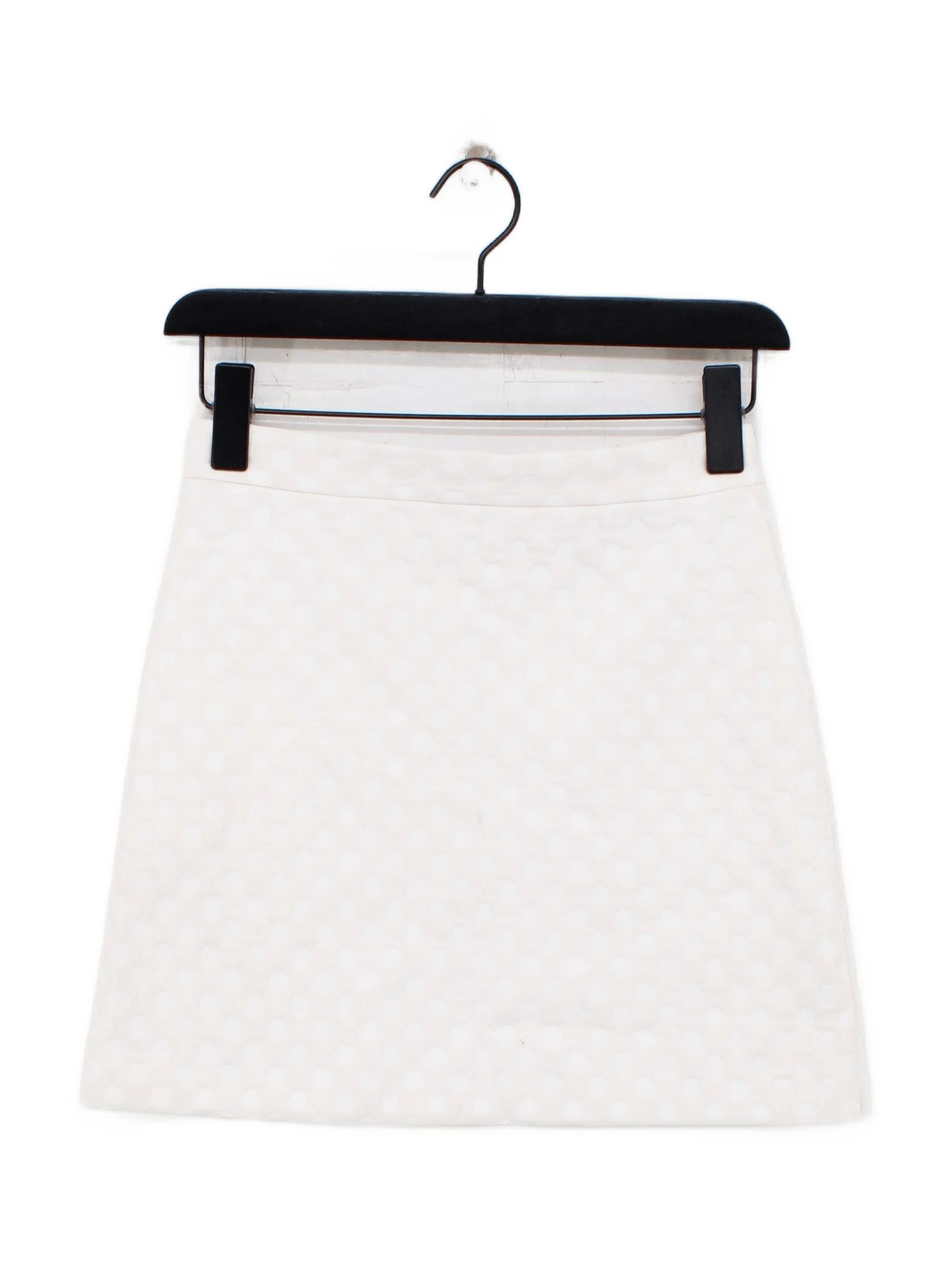 Topshop Women's Mini Skirt UK 8 White Polkadot Nylon with Elastane Short Mini