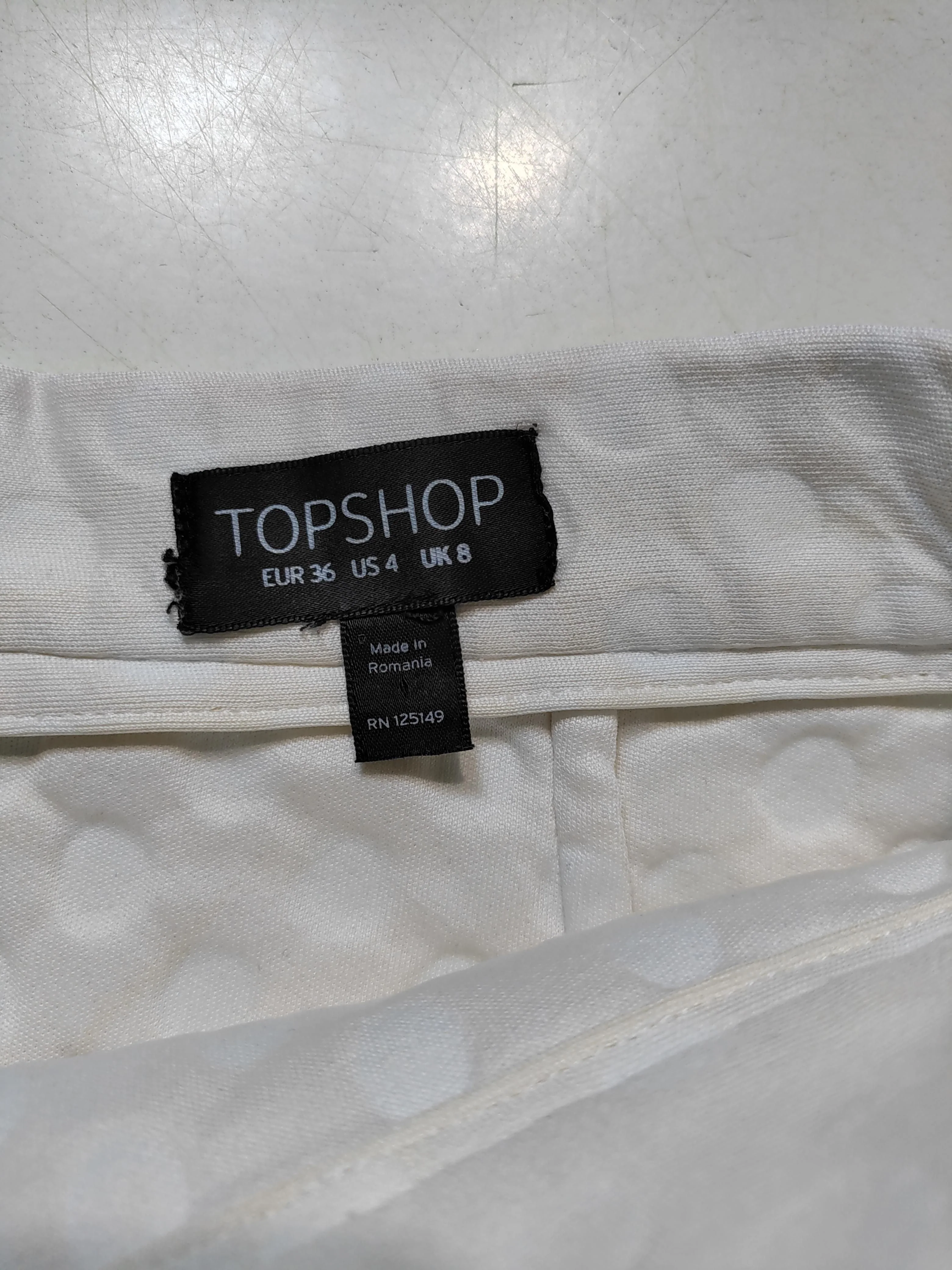 Topshop Women's Mini Skirt UK 8 White Polkadot Nylon with Elastane Short Mini - Image 6