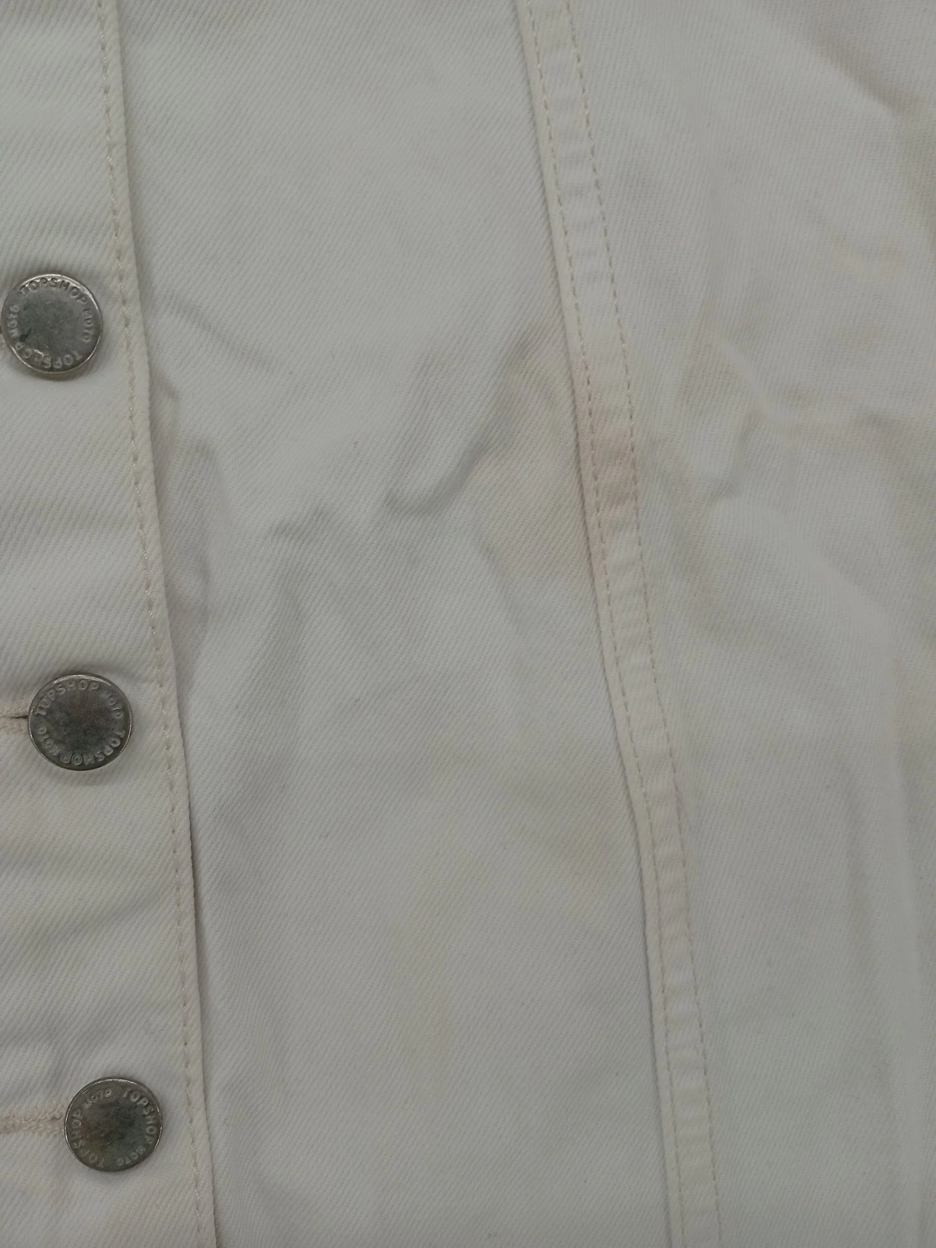 Topshop Women's Mini Skirt W 26 in Cream 100% Cotton Short Mini - Image 5
