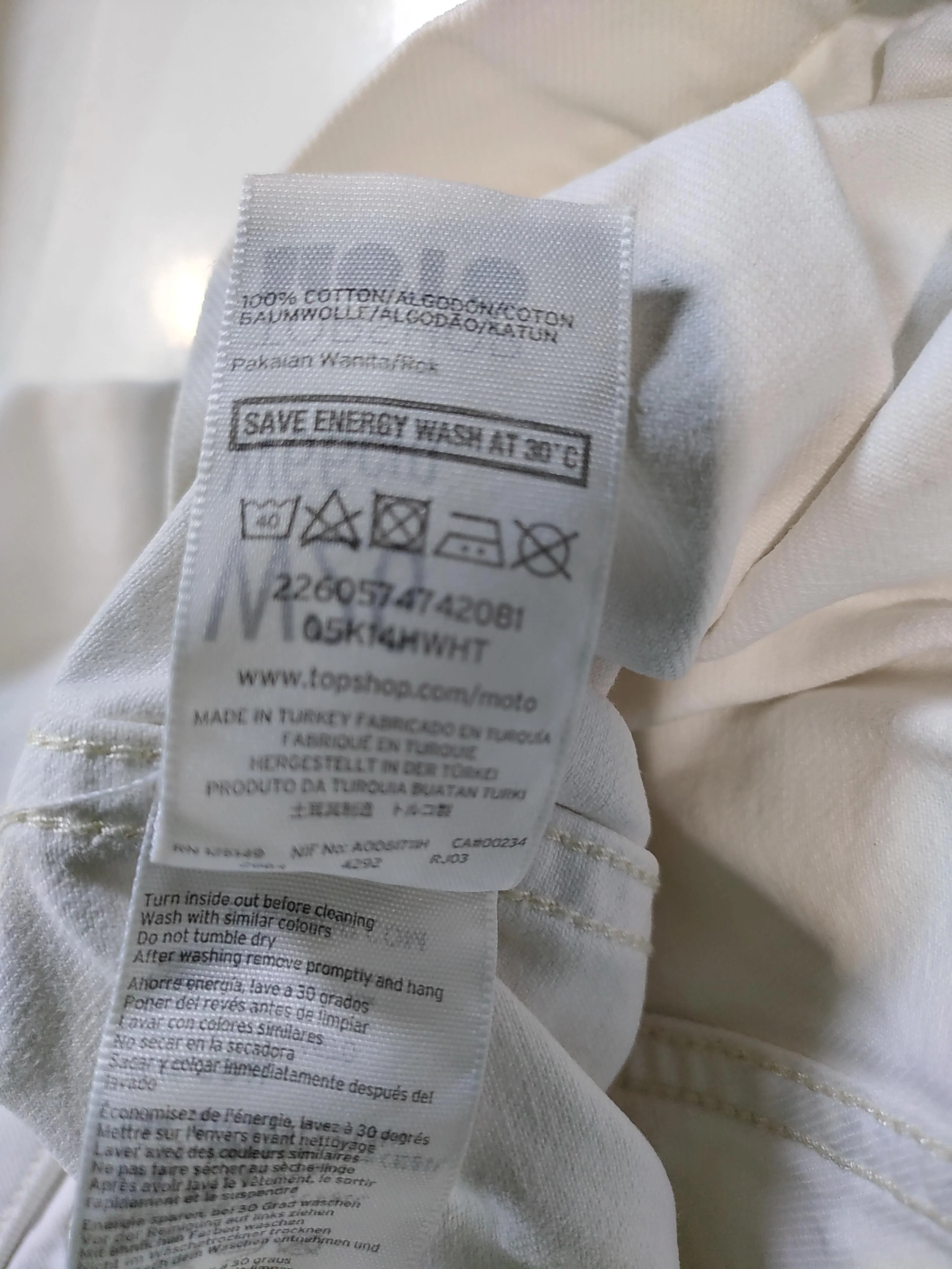 Topshop Women's Mini Skirt W 26 in Cream 100% Cotton Short Mini - Image 7