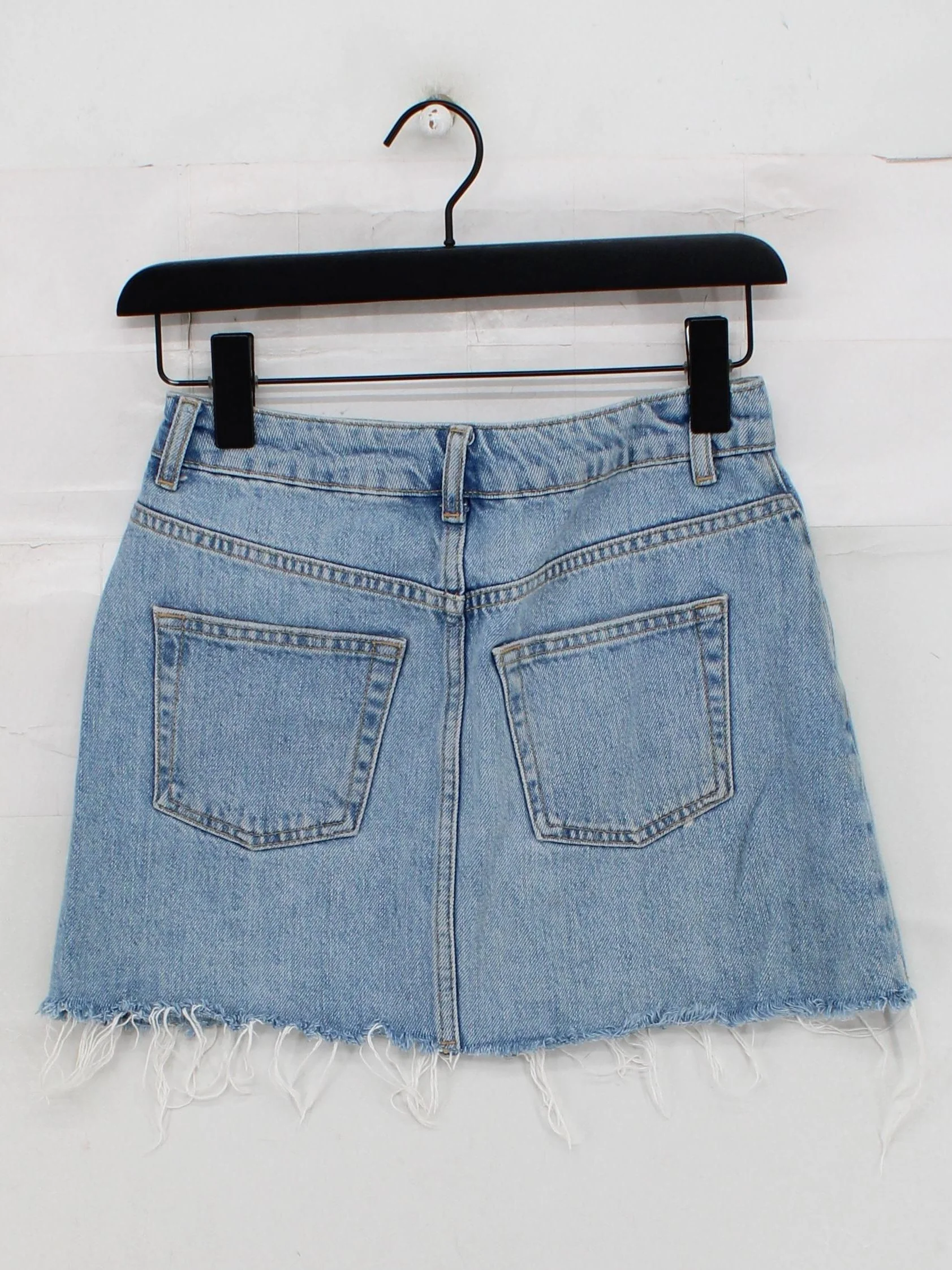 Topshop Women's Mini Skirt XS Blue 100% Cotton Short Mini - Image 2