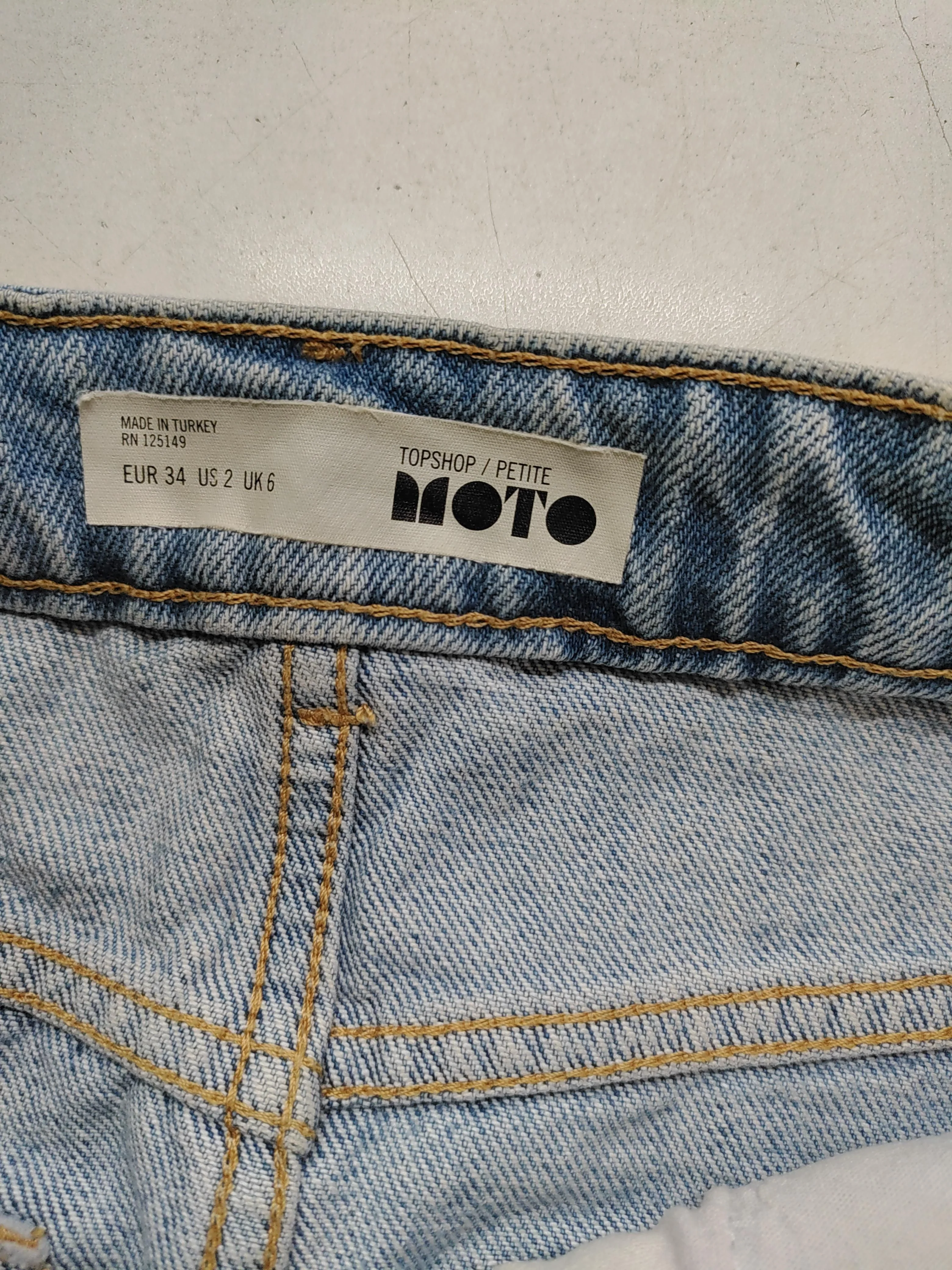 Topshop Women's Mini Skirt XS Blue 100% Cotton Short Mini - Image 5