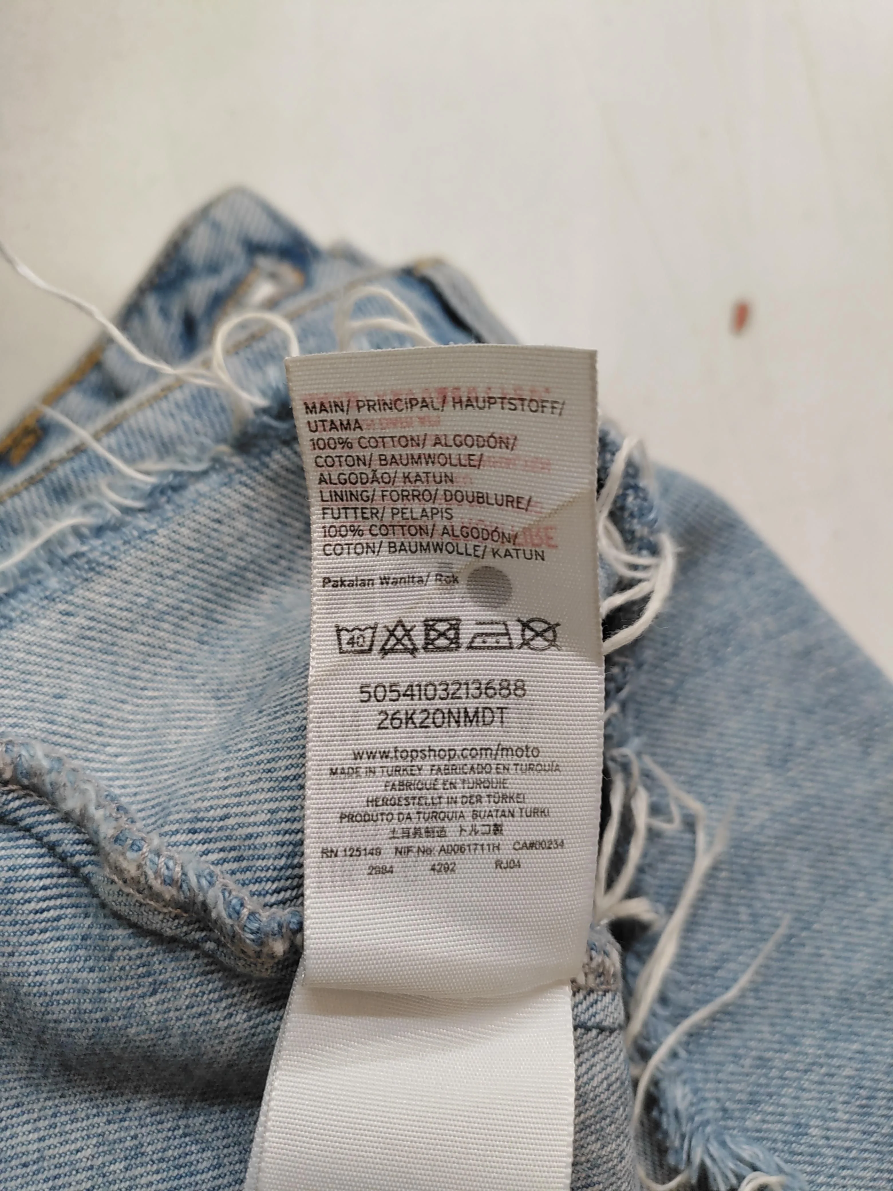 Topshop Women's Mini Skirt XS Blue 100% Cotton Short Mini - Image 6