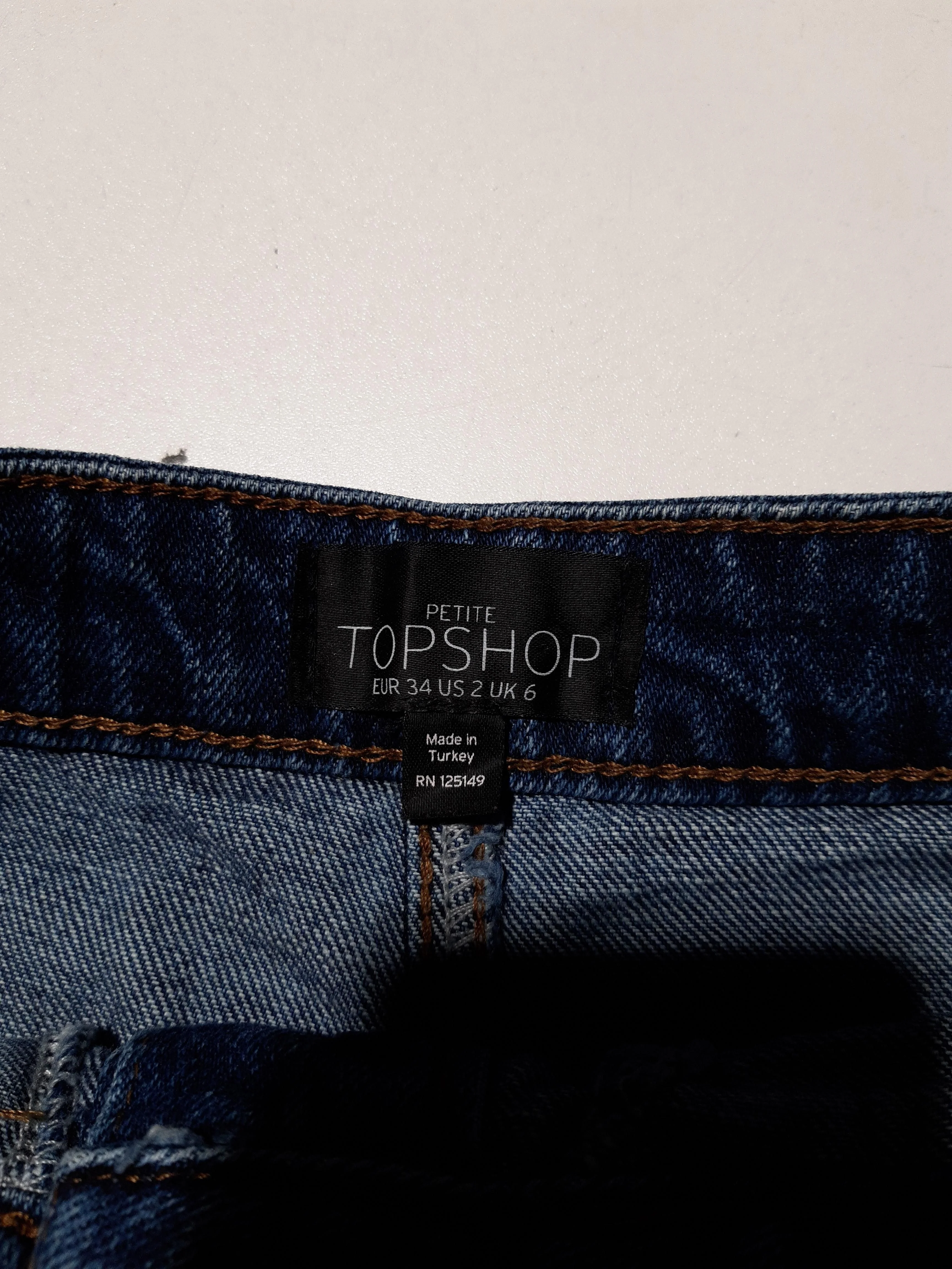 Topshop Women's Mini Skirt XS Blue 100% Cotton Short Mini - Image 5