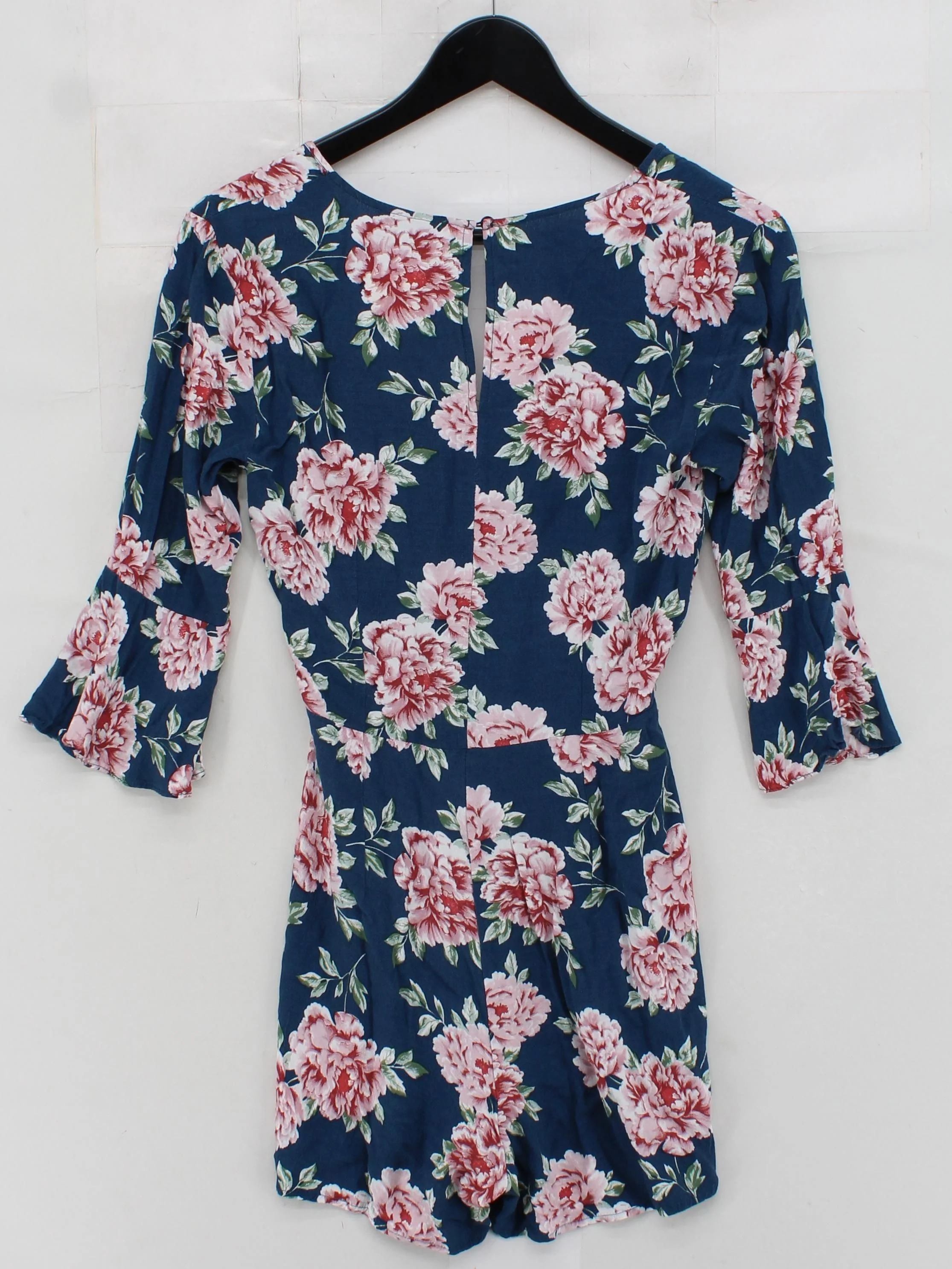 Topshop Women's Playsuit UK 10 Blue Floral 100% Other Playsuit - Image 2