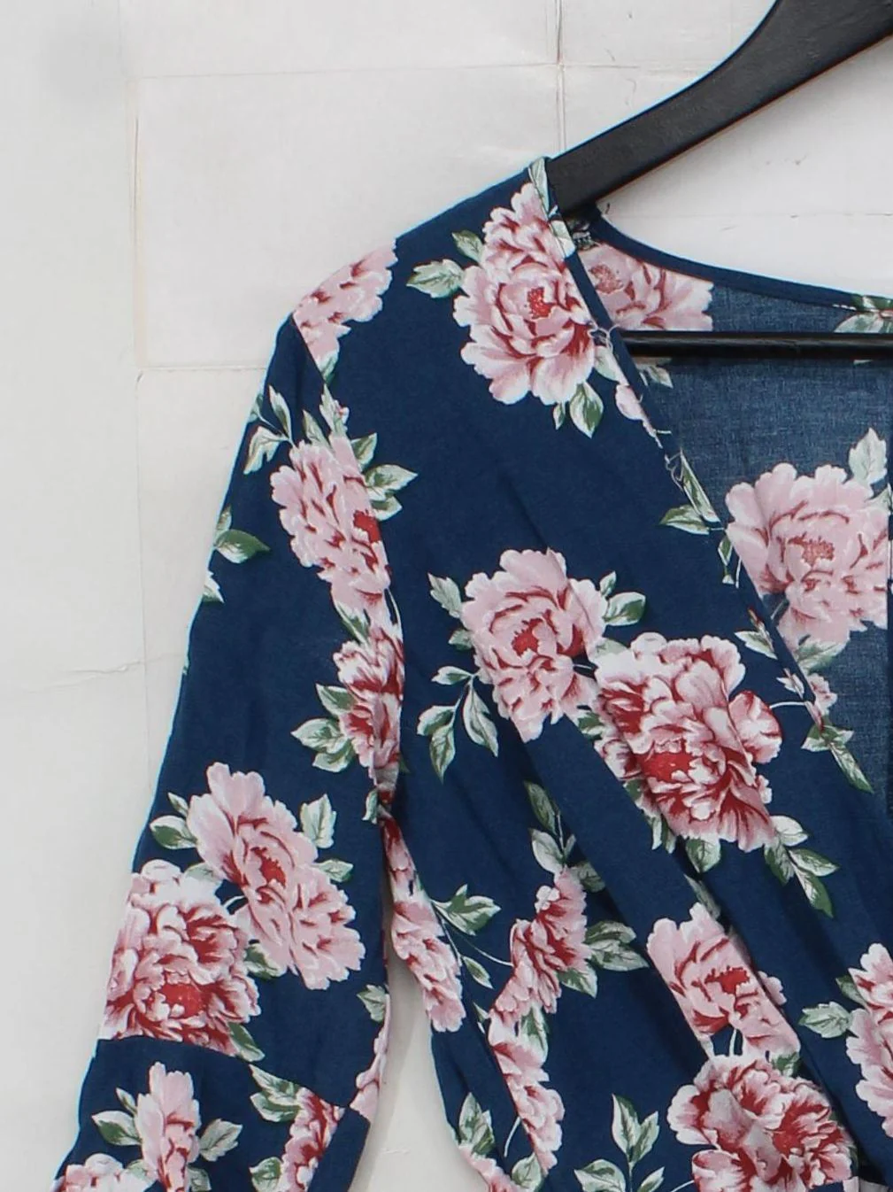 Topshop Women's Playsuit UK 10 Blue Floral 100% Other Playsuit - Image 4