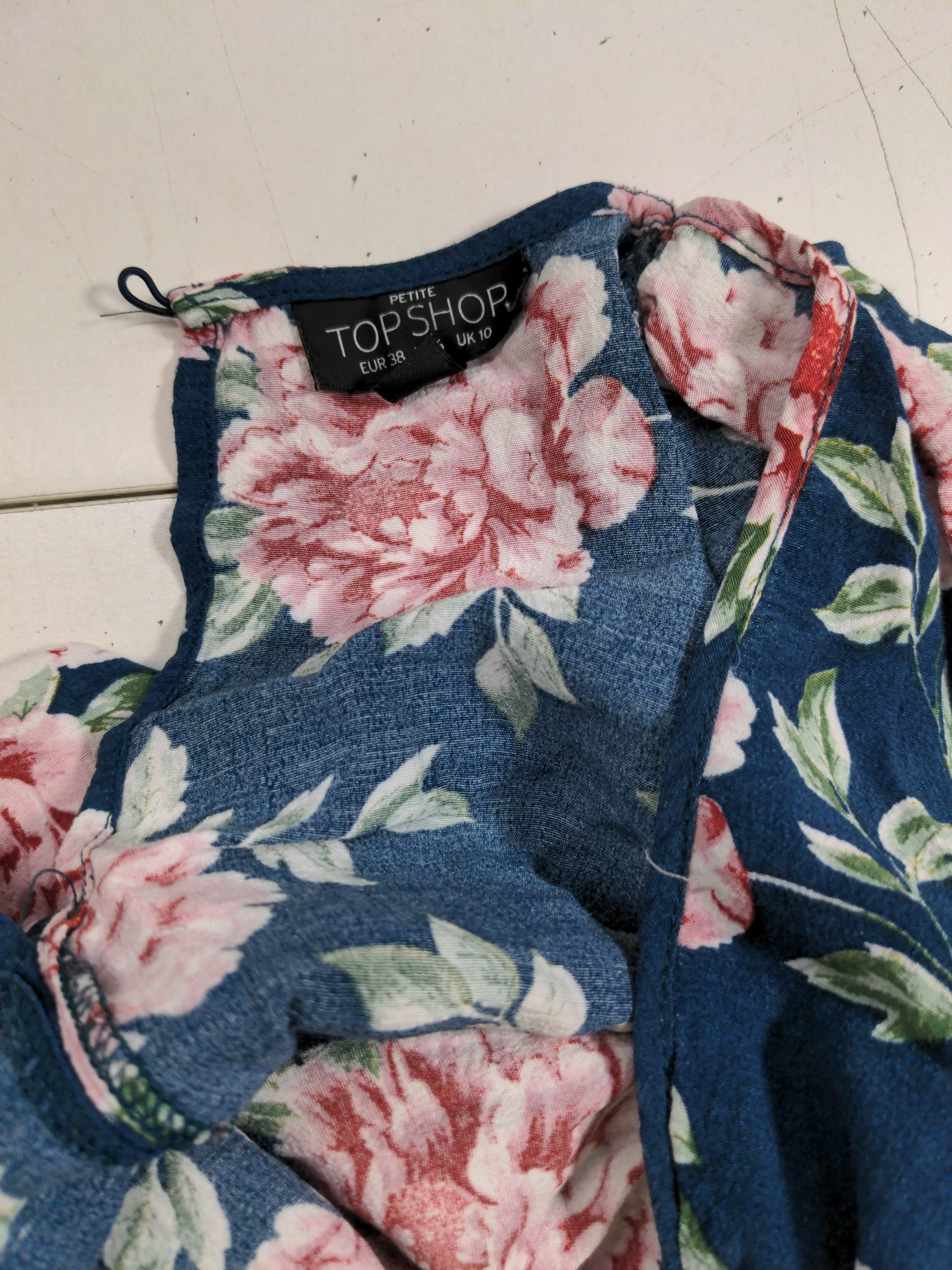 Topshop Women's Playsuit UK 10 Blue Floral 100% Other Playsuit - Image 5