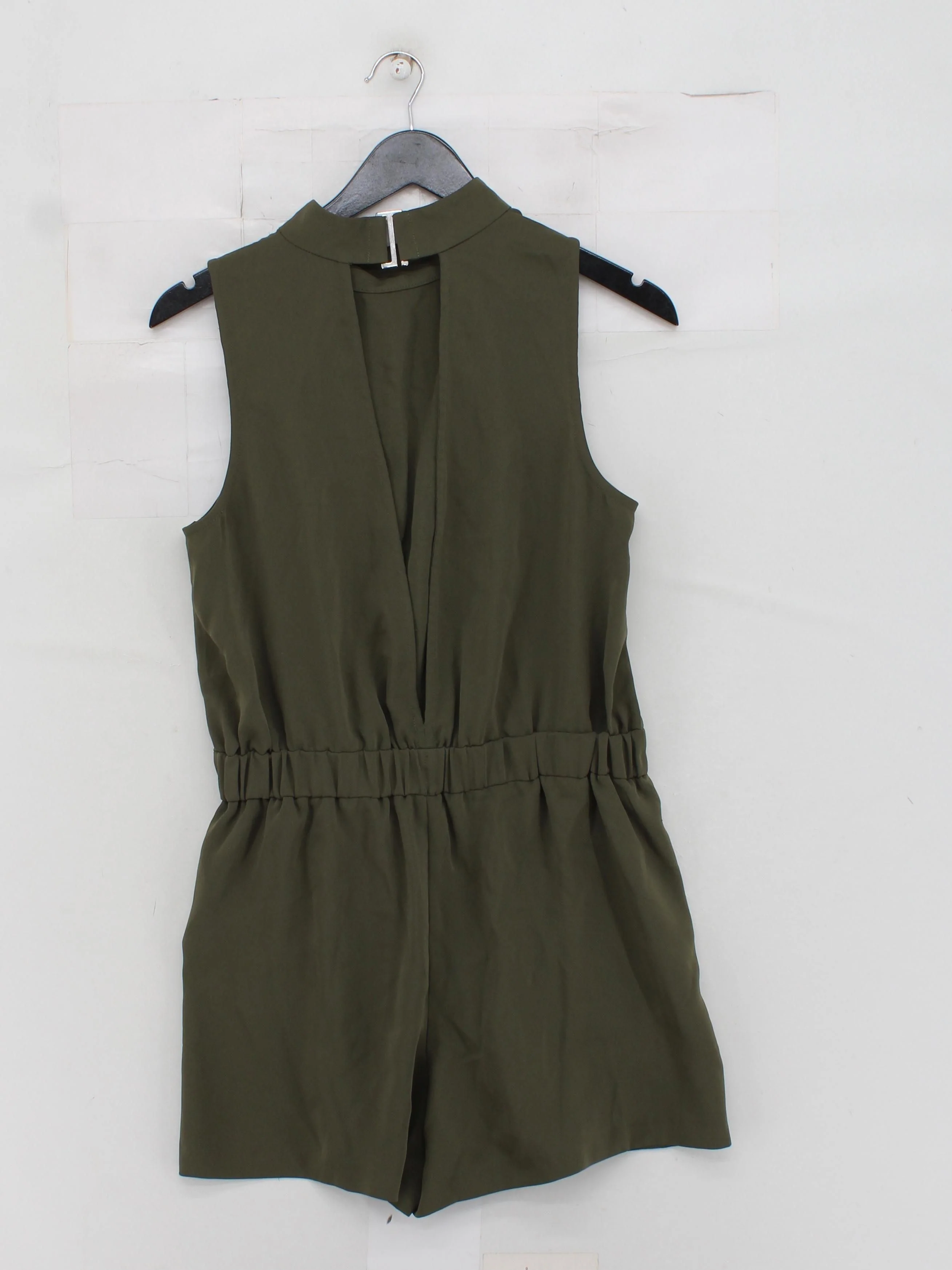Topshop Women's Playsuit UK 12 Green 100% Polyester Playsuit - Image 2