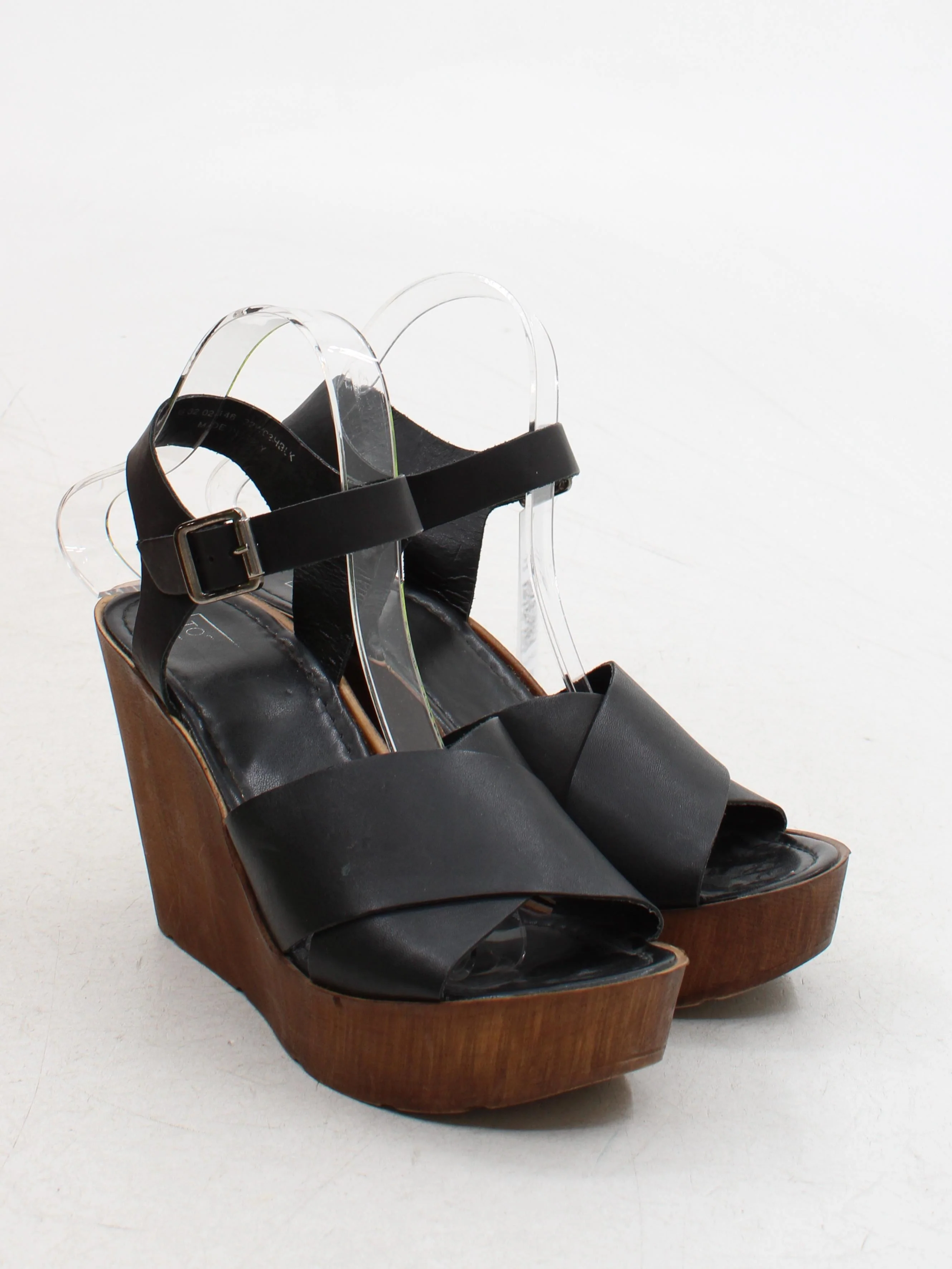 Topshop Women's Sandals UK 7 Black 100% Leather Strappy - Image 4