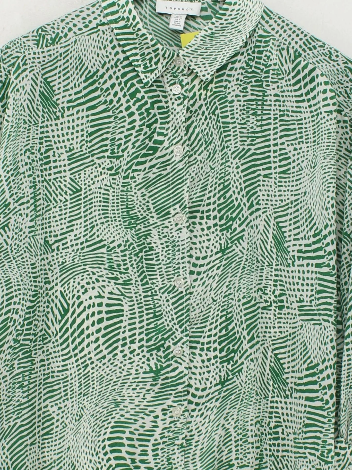 Topshop Women's Shirt M Green 100% Polyester Basic - Image 3