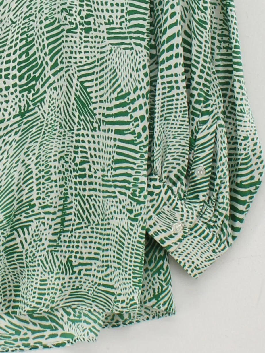 Topshop Women's Shirt M Green 100% Polyester Basic - Image 4