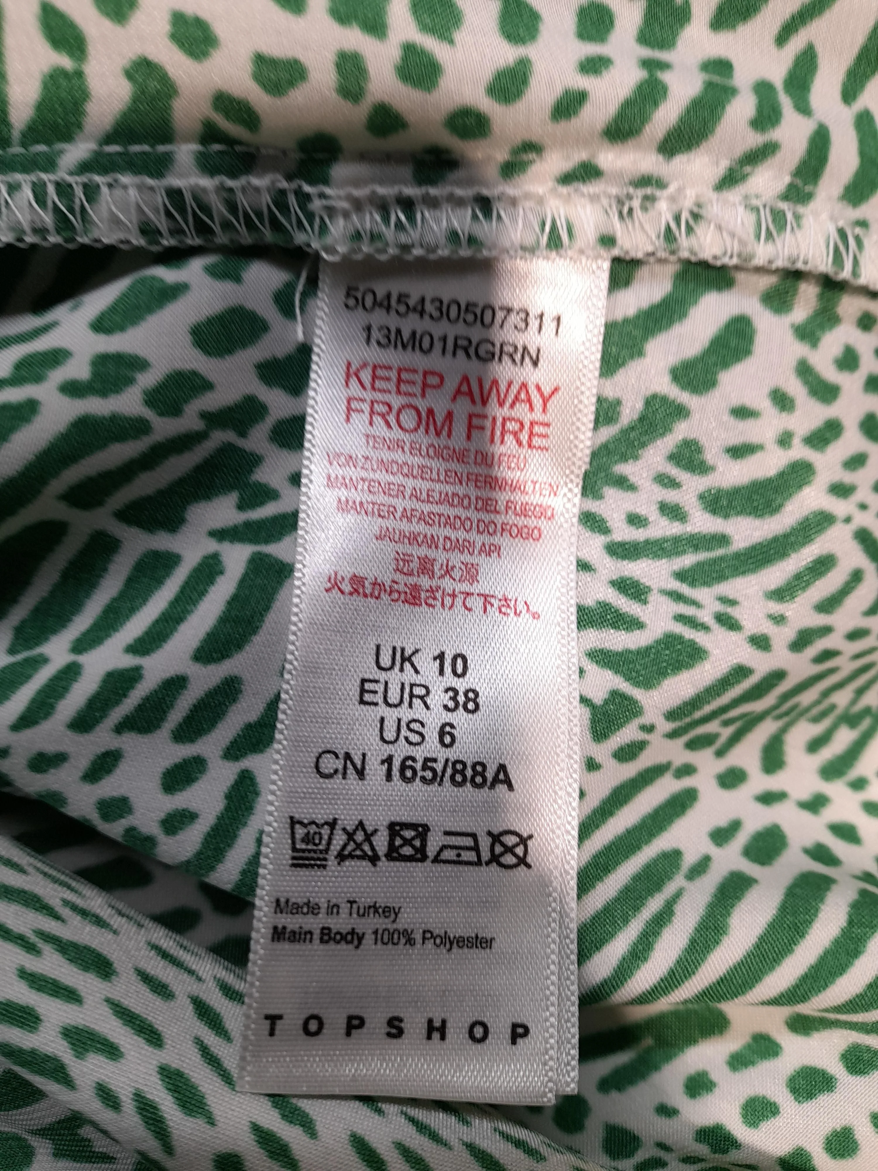 Topshop Women's Shirt M Green 100% Polyester Basic - Image 6