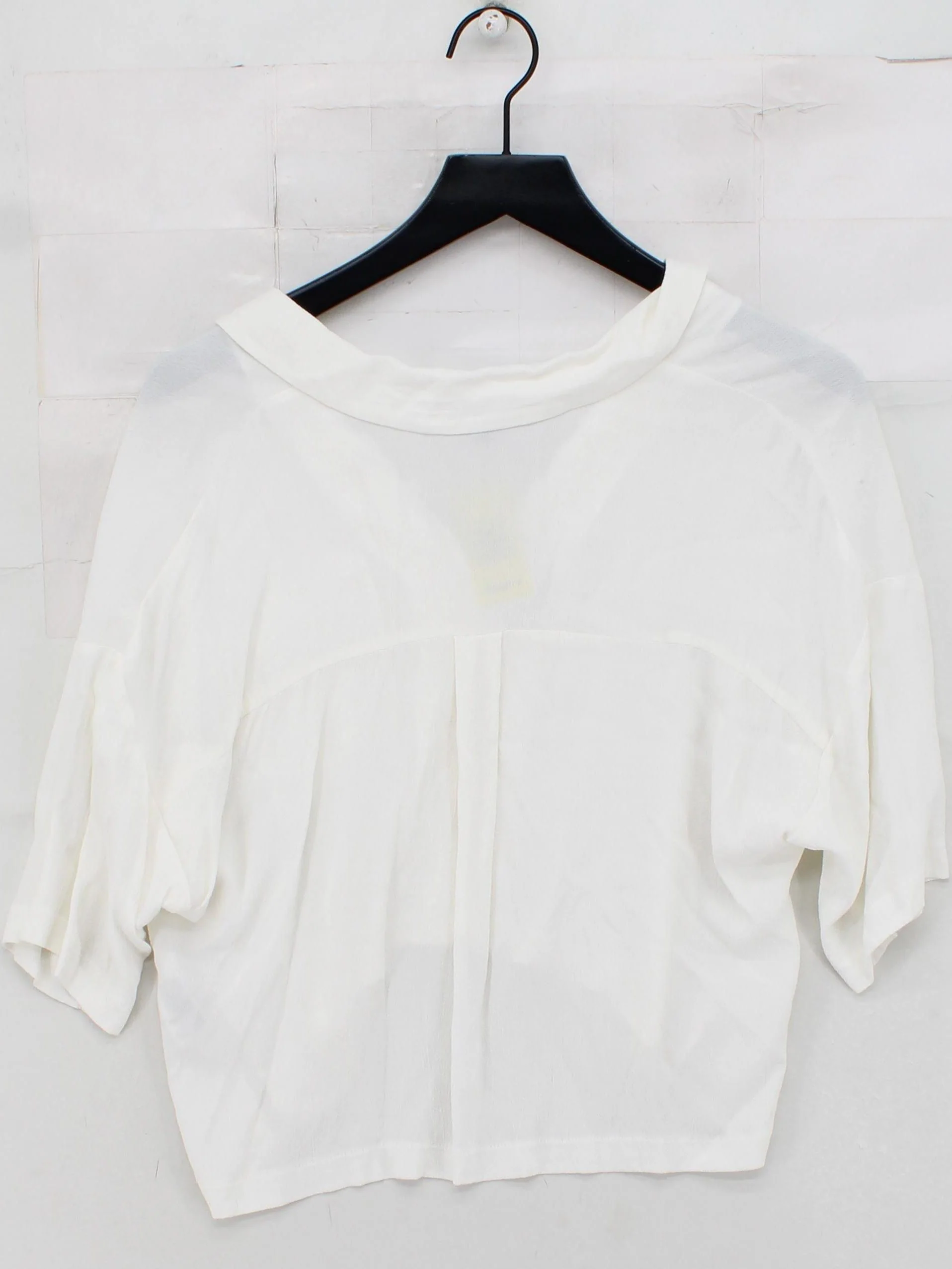 Topshop Women's Shirt M White 100% Viscose Short Sleeve Collared Basic - Image 2
