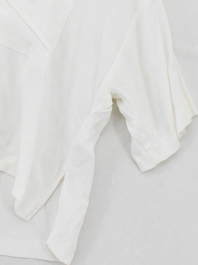 Topshop Women's Shirt M White 100% Viscose Short Sleeve Collared Basic - Image 4