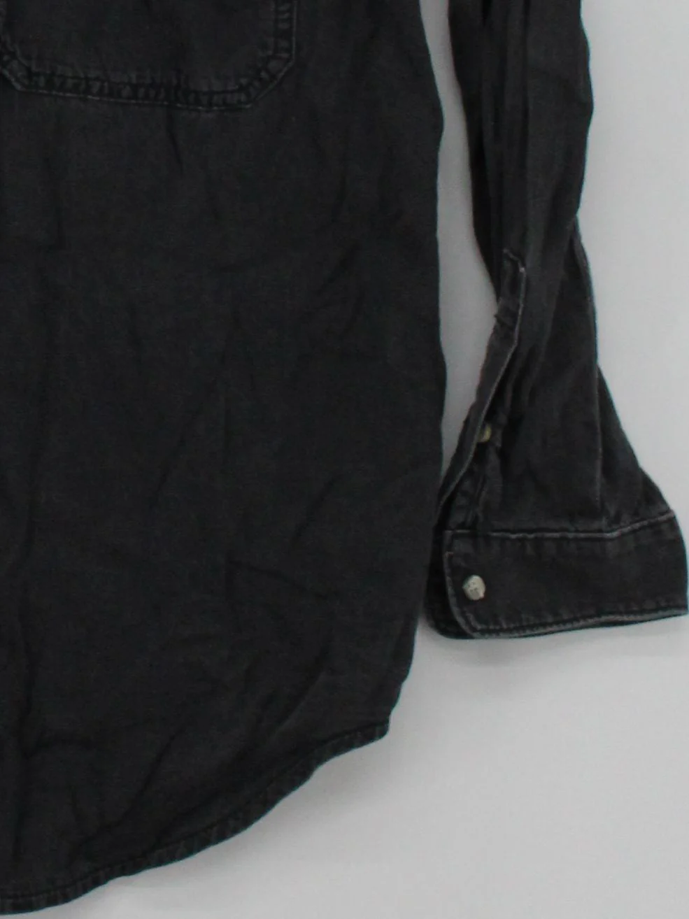Topshop Women's Shirt S Black 100% Cotton Long Sleeve Collared Basic - Image 4