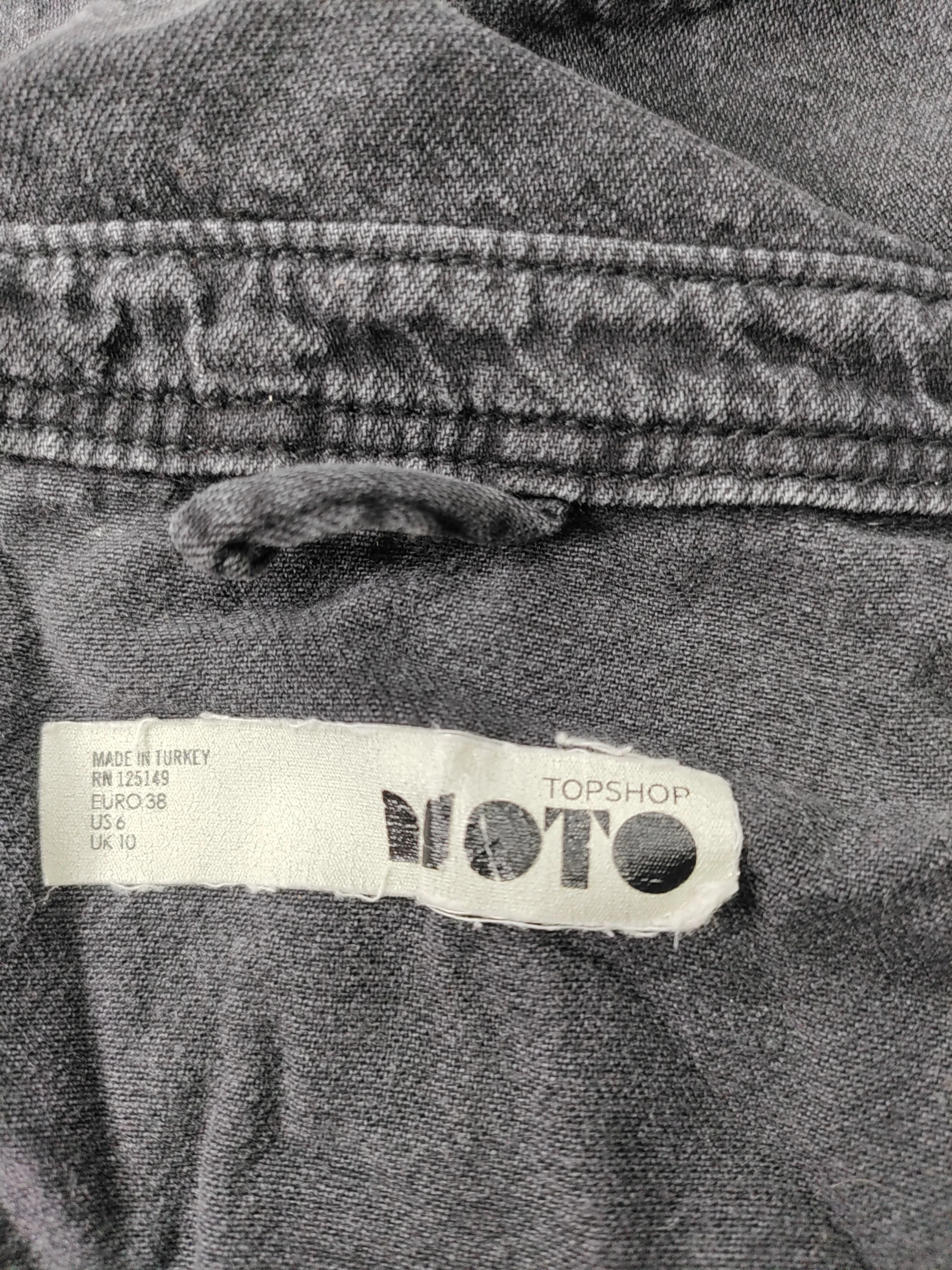 Topshop Women's Shirt S Black 100% Cotton Long Sleeve Collared Basic - Image 5