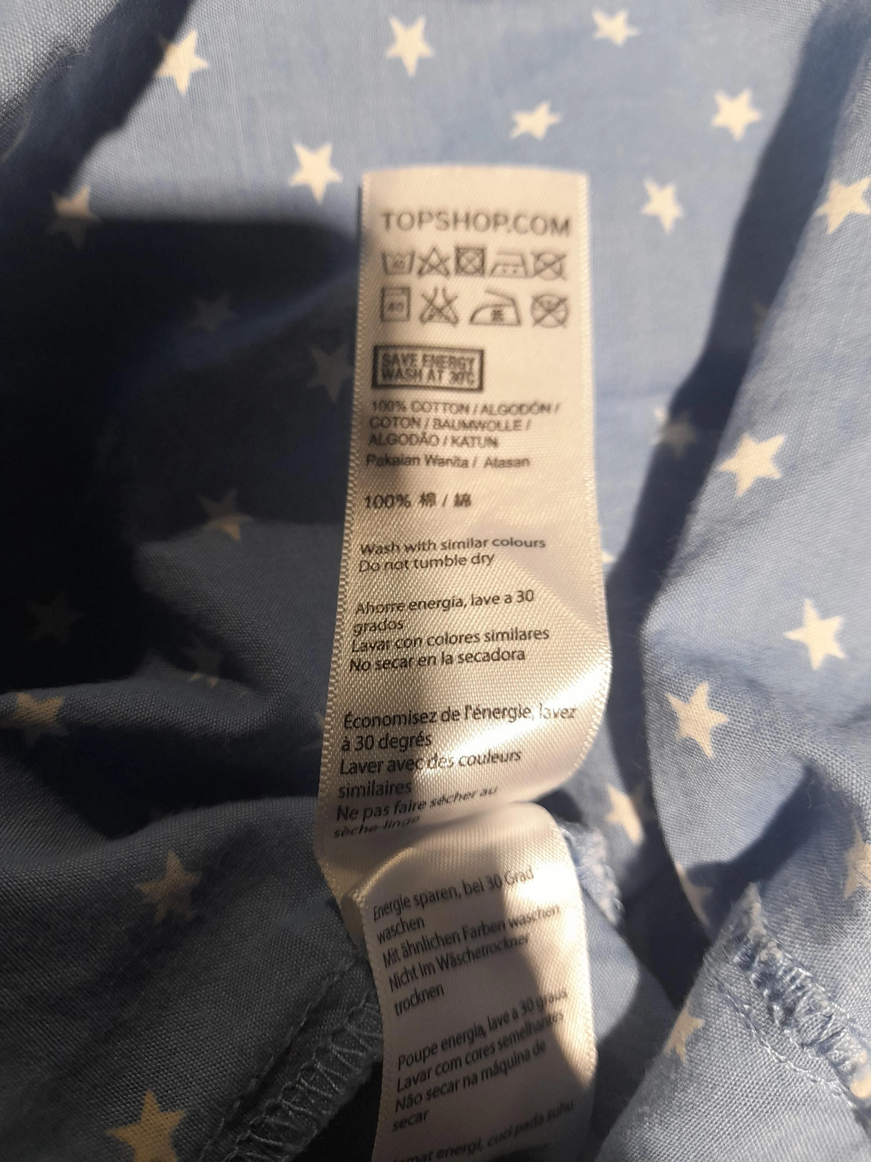 Topshop Women's Shirt S Blue 100% Cotton Long Sleeve Collared Basic - Image 6