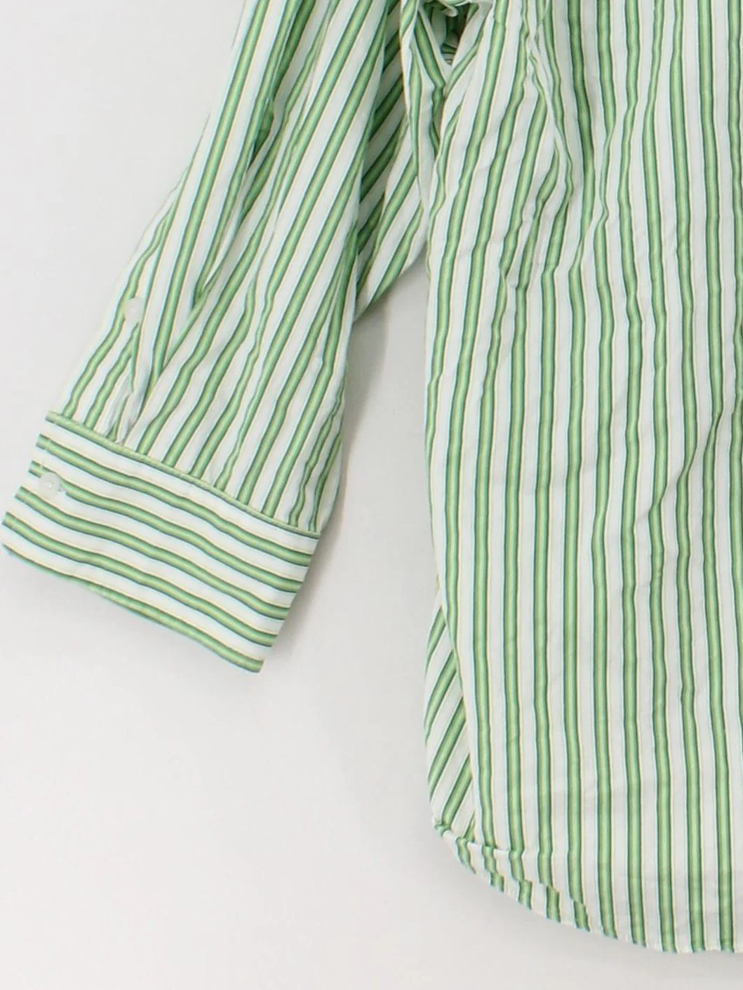 Topshop Women's Shirt S Multi Striped 100% Cotton Long Sleeve Collared Basic - Image 4