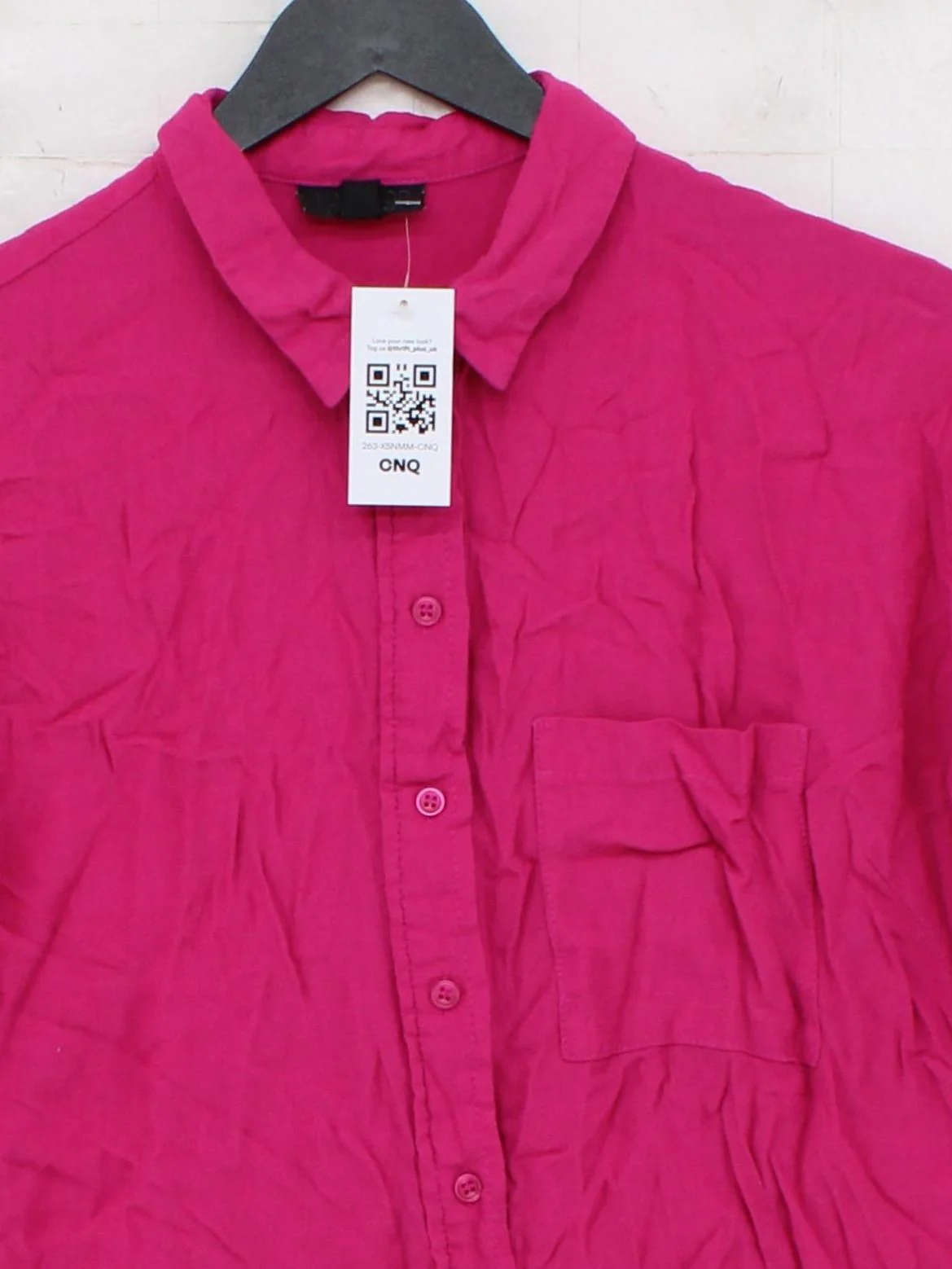Topshop Women's Shirt S Pink 100% Viscose Short Sleeve Collared Basic - Image 3
