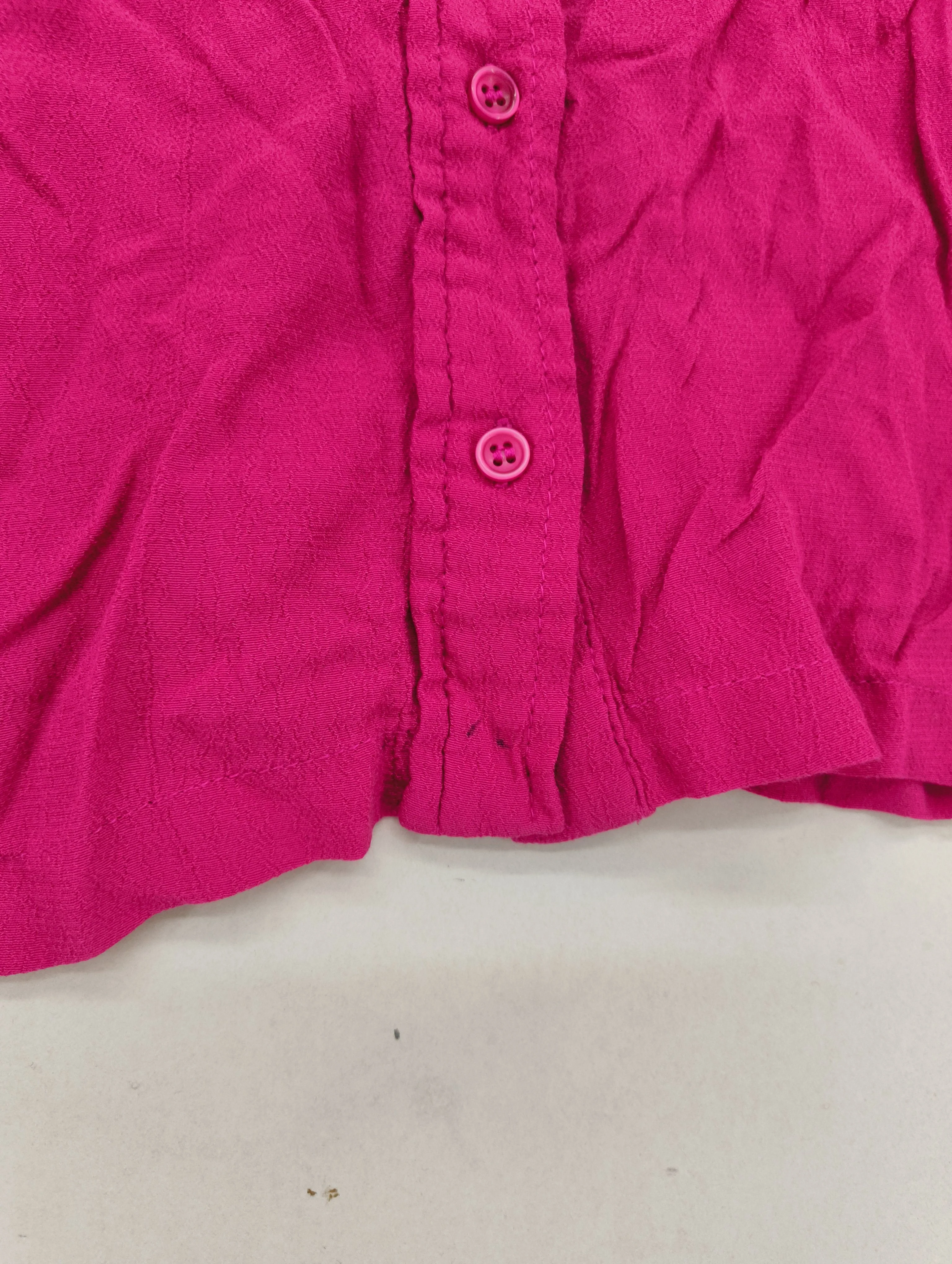 Topshop Women's Shirt S Pink 100% Viscose Short Sleeve Collared Basic - Image 5